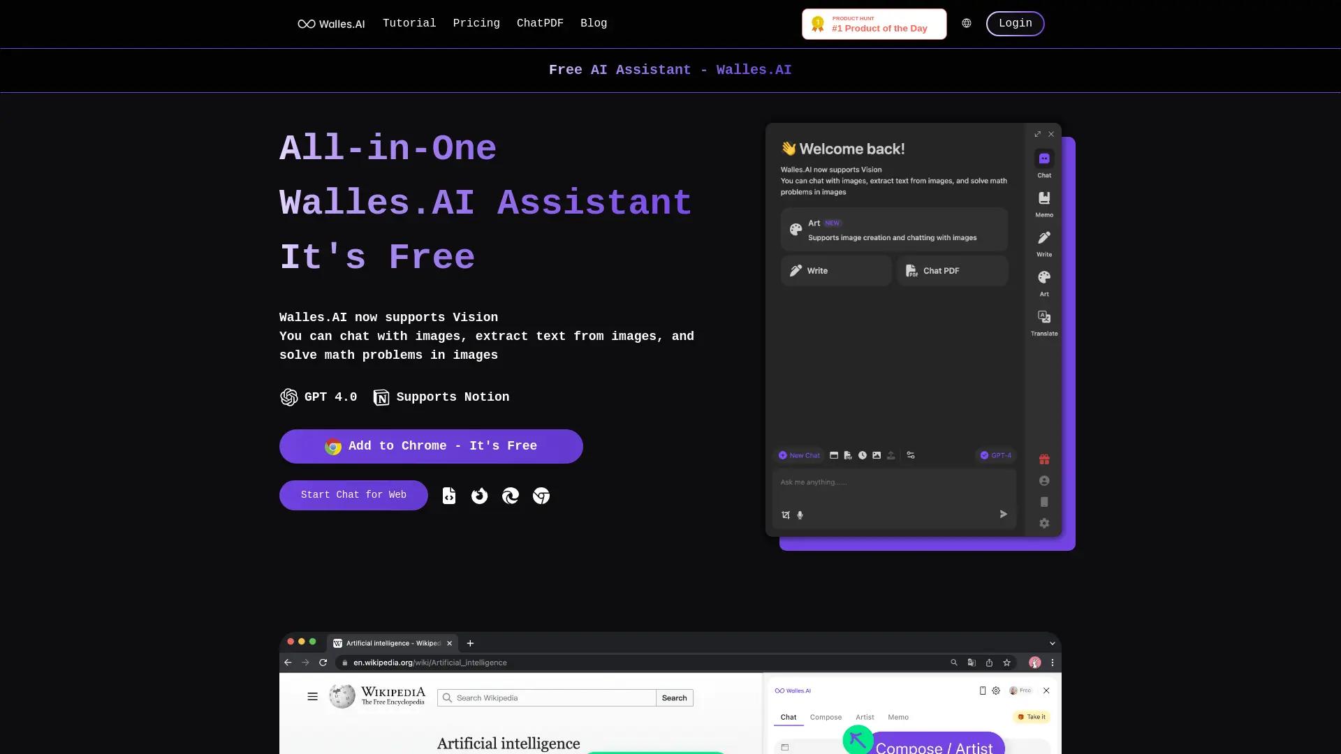 Walles AI - Your AI Browser Sidekick screenshot