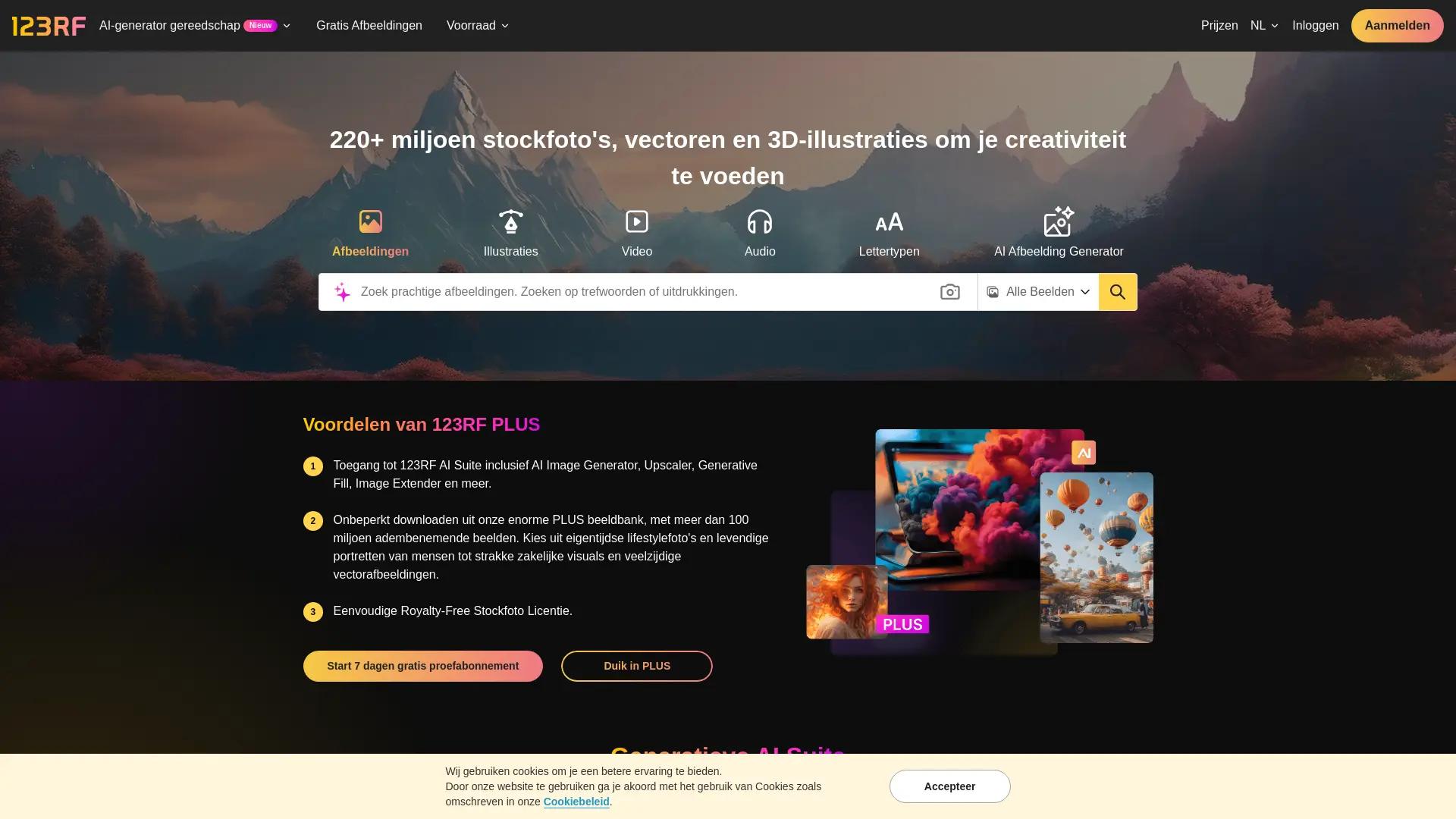 123RF AI Search Engine screenshot