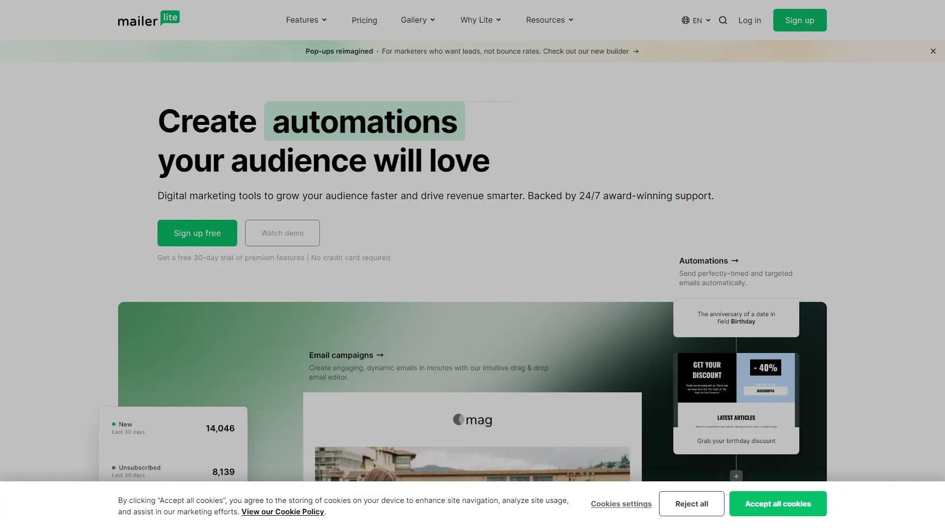 MailerLite screenshot