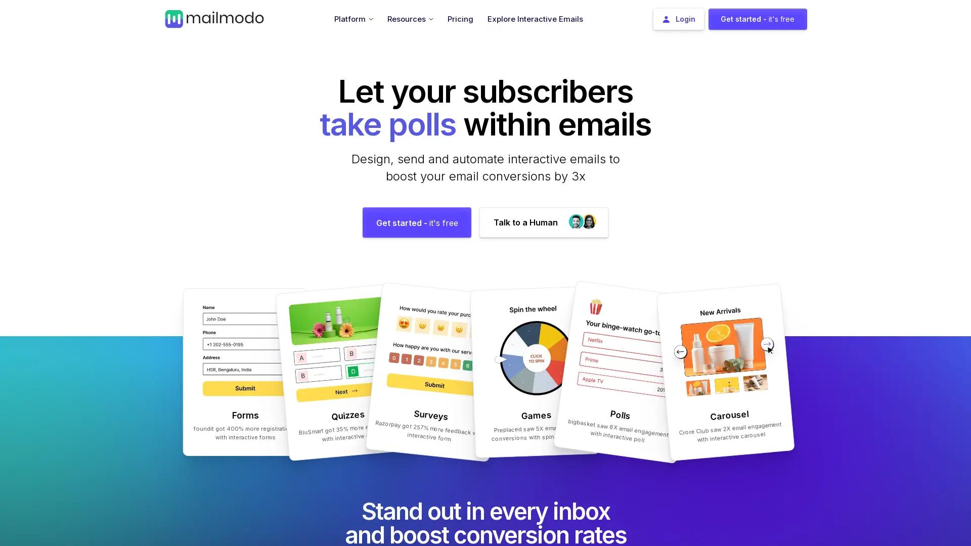 Mailmodo screenshot