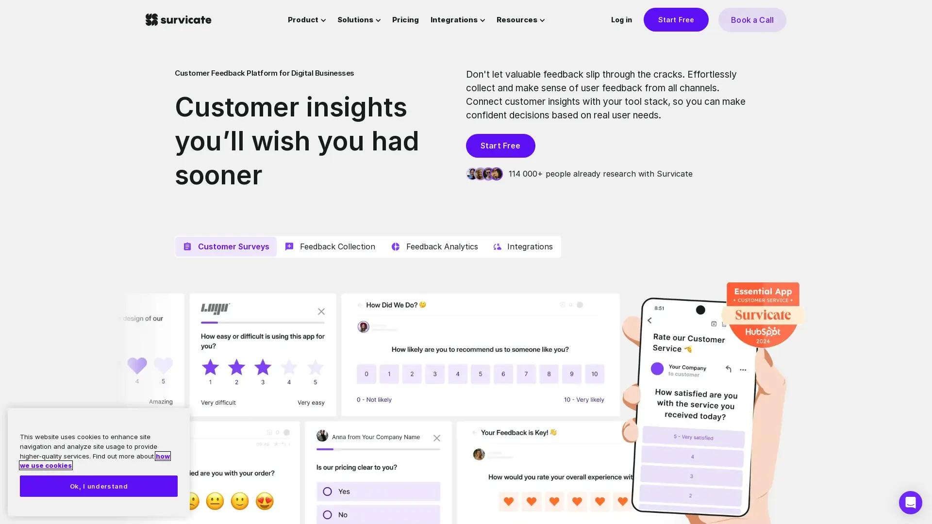 Survicate screenshot