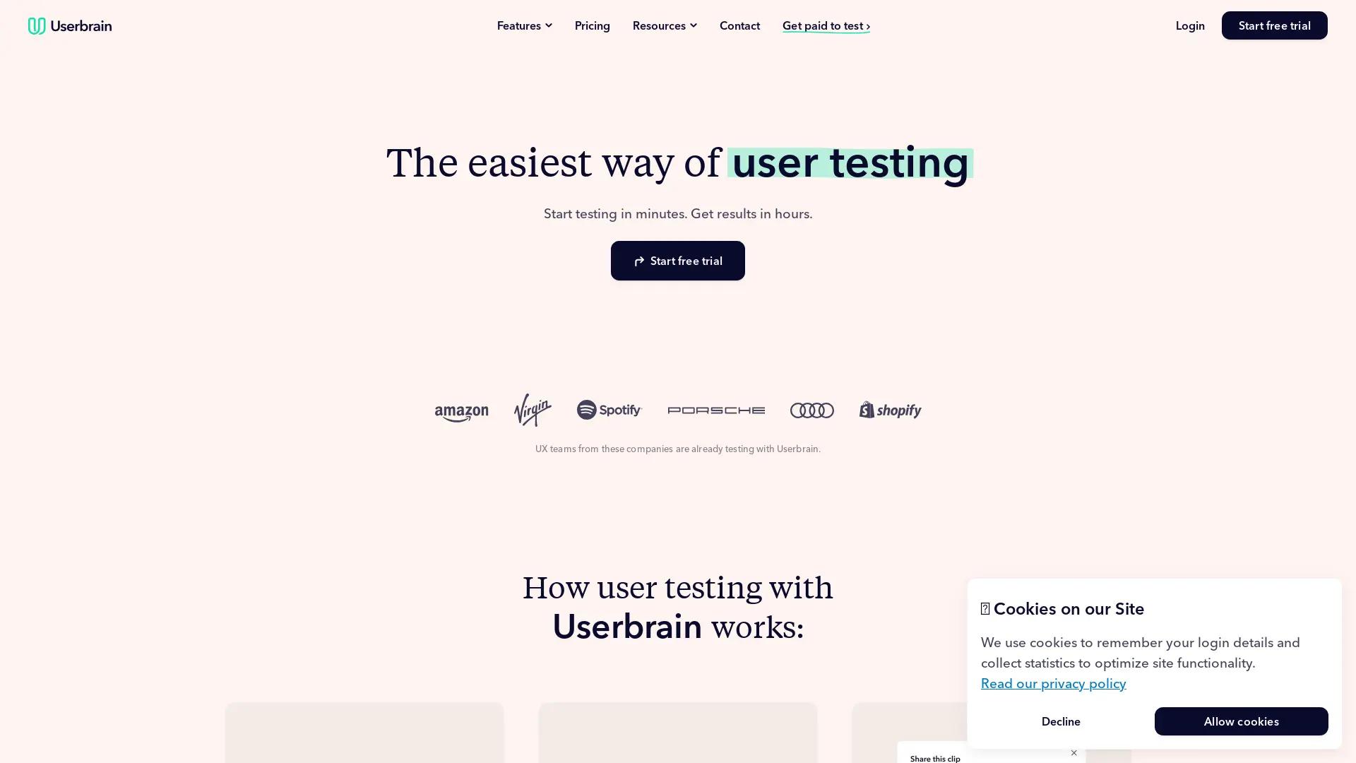 Userbrain screenshot