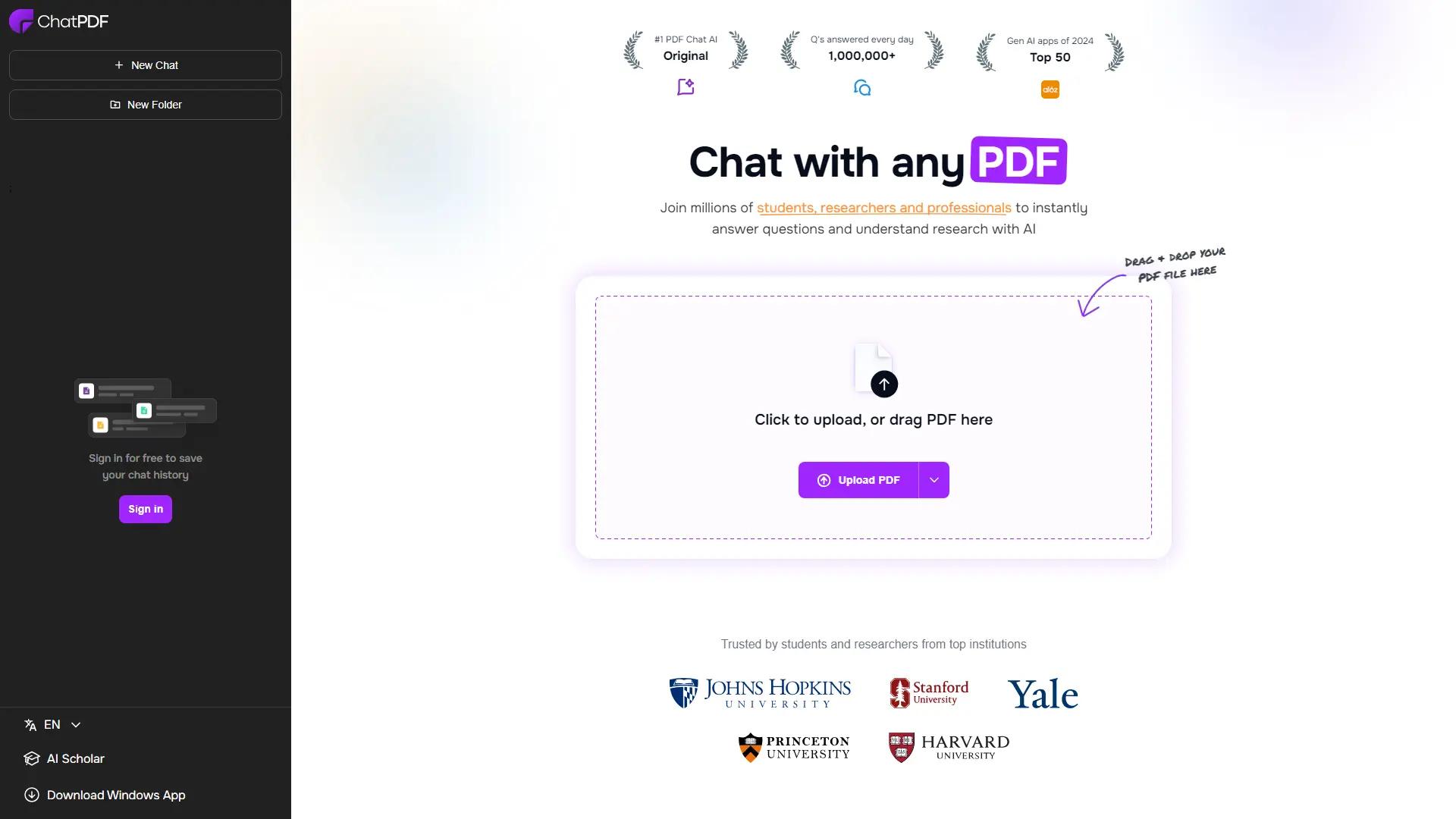 ChatPDF screenshot