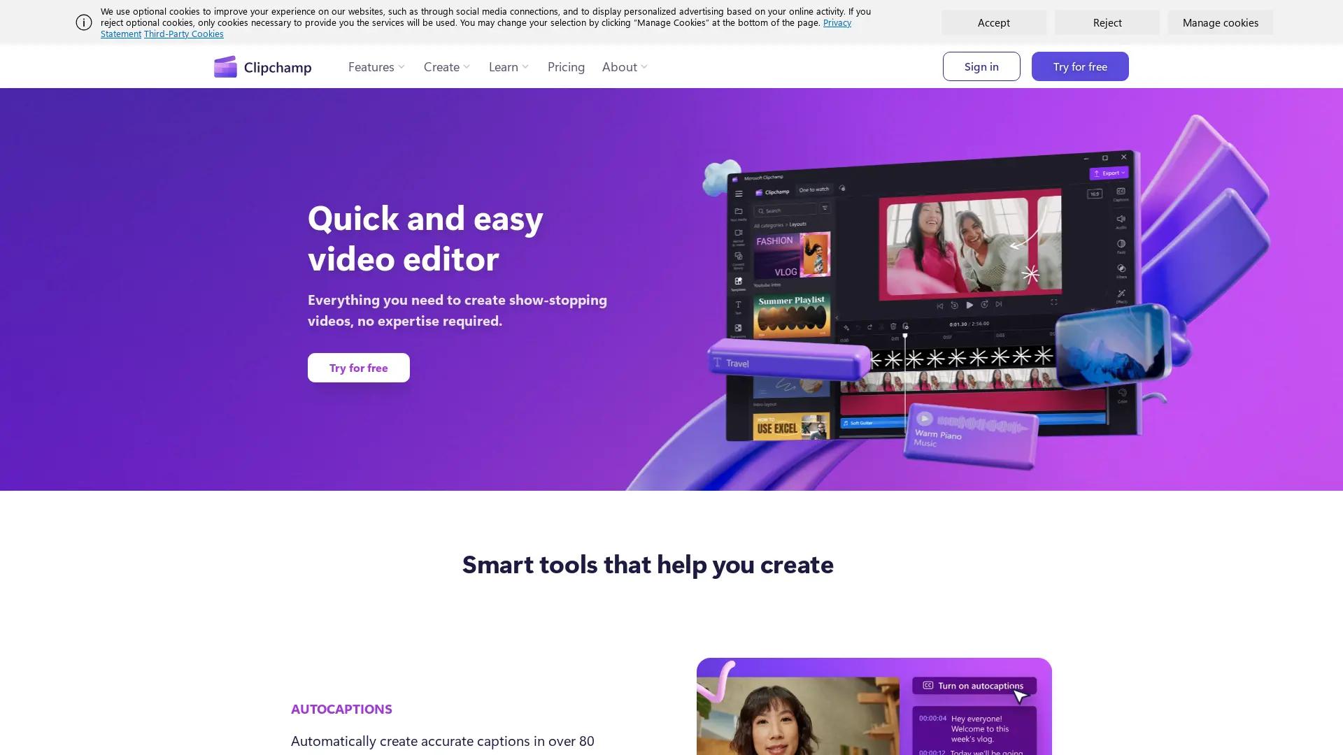 Clipchamp screenshot