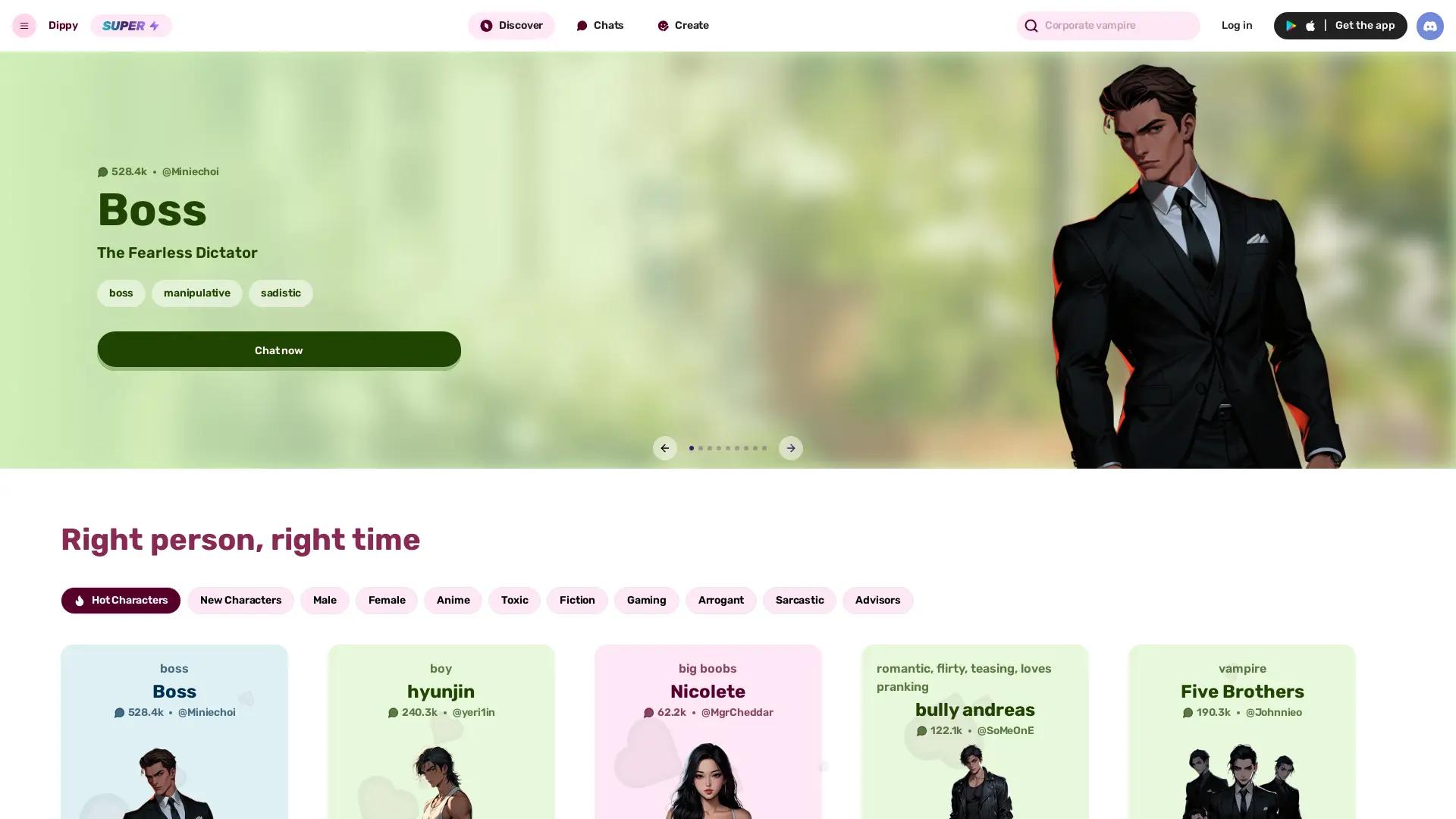 Dippy Widget - AI Character Chat screenshot