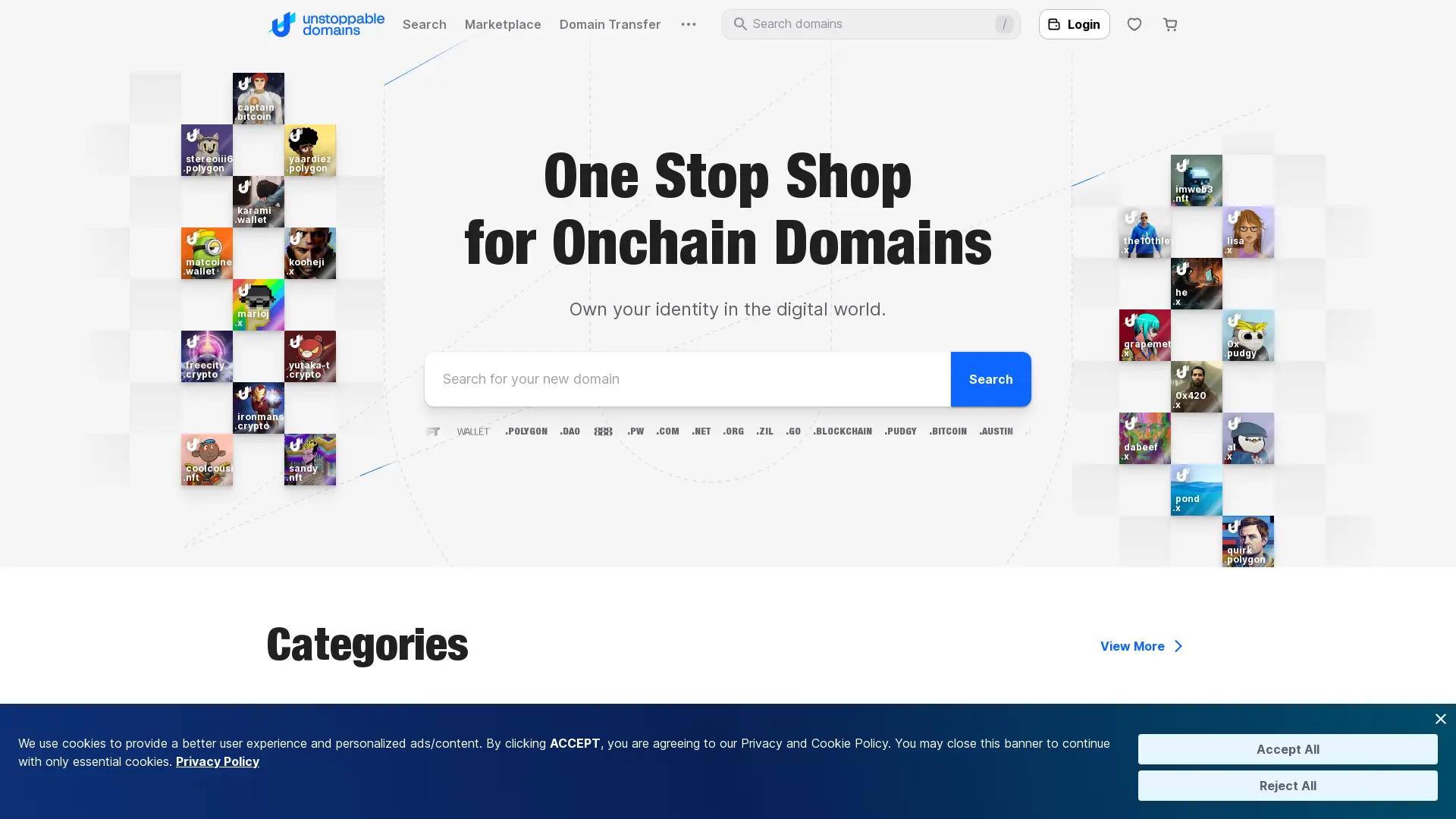 Unstoppable Domains screenshot