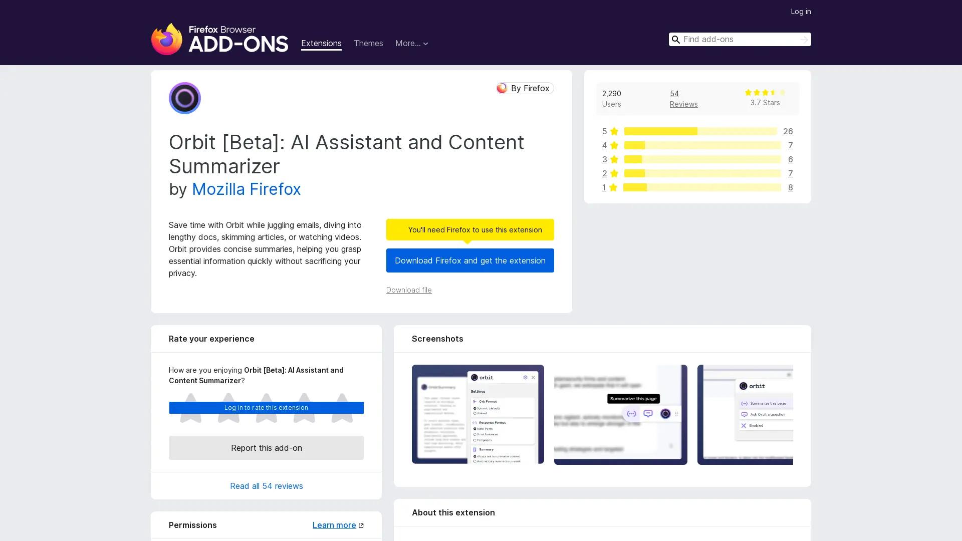 Orbit Summarizer screenshot