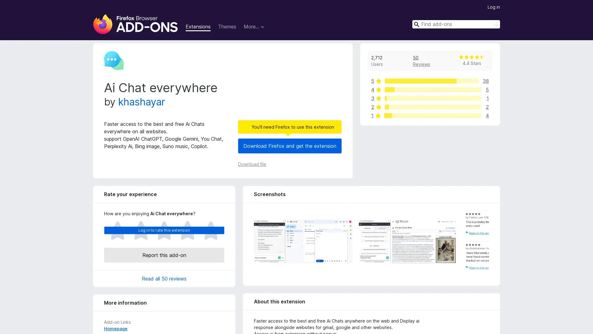 AI Chat Everywhere Extension screenshot
