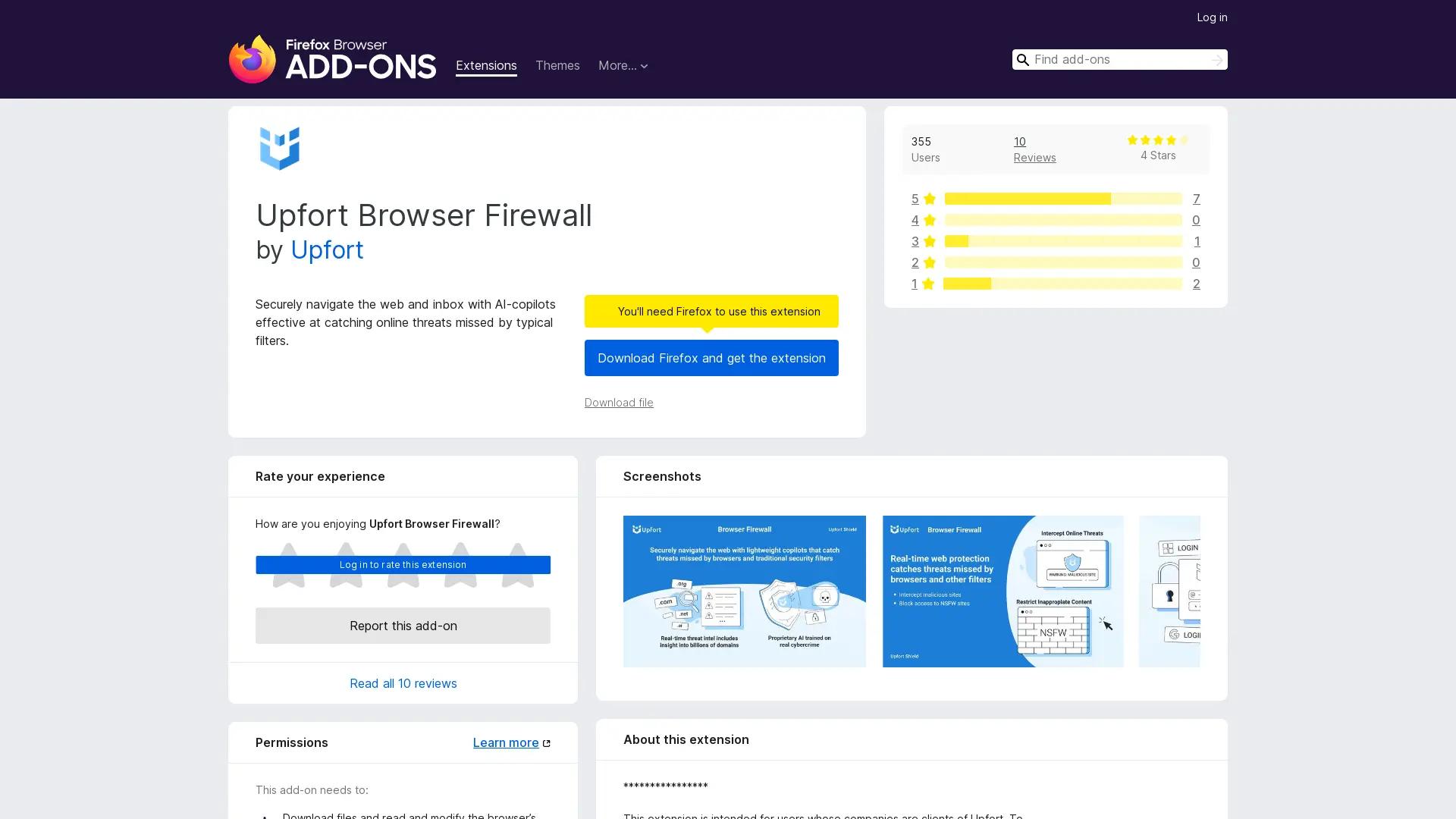 Upfort Firewall screenshot