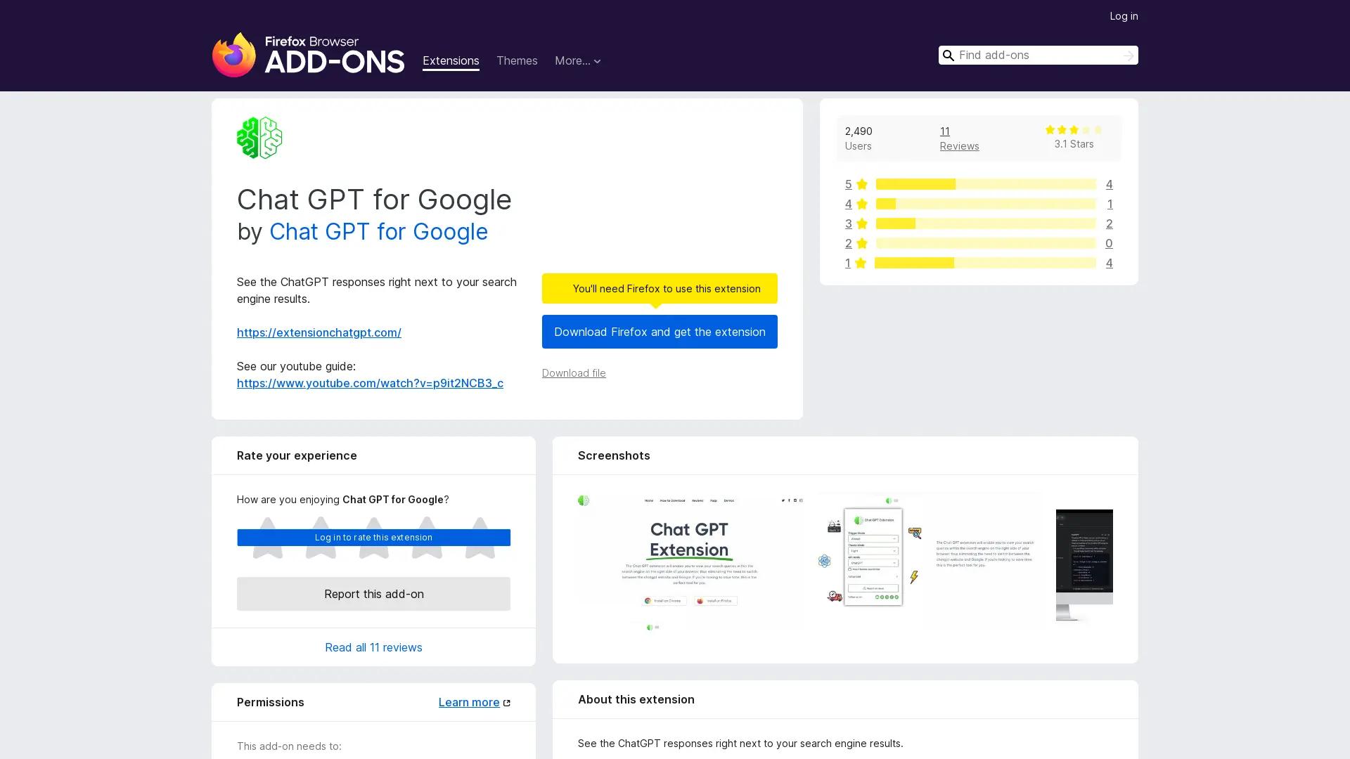 ChatGPT Google Integration screenshot