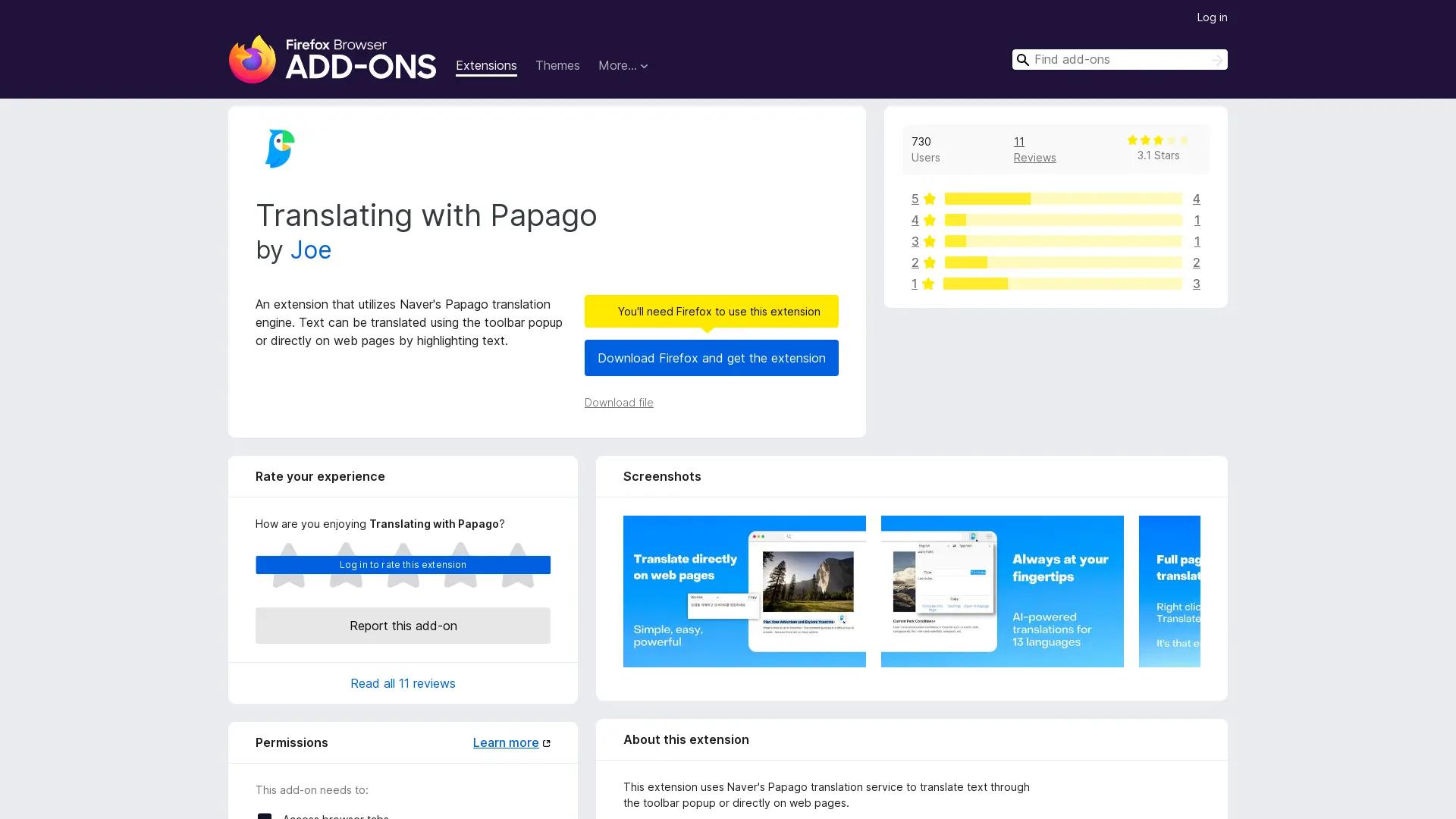 Papago Translator screenshot