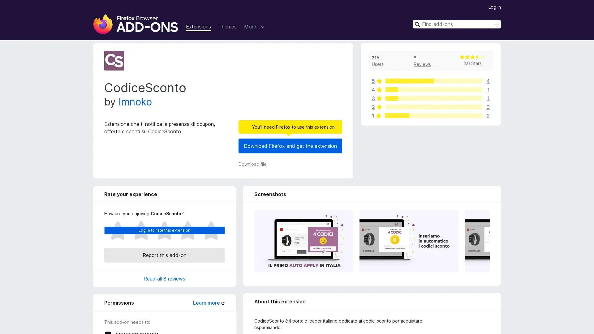 CodiceSconto Finder screenshot