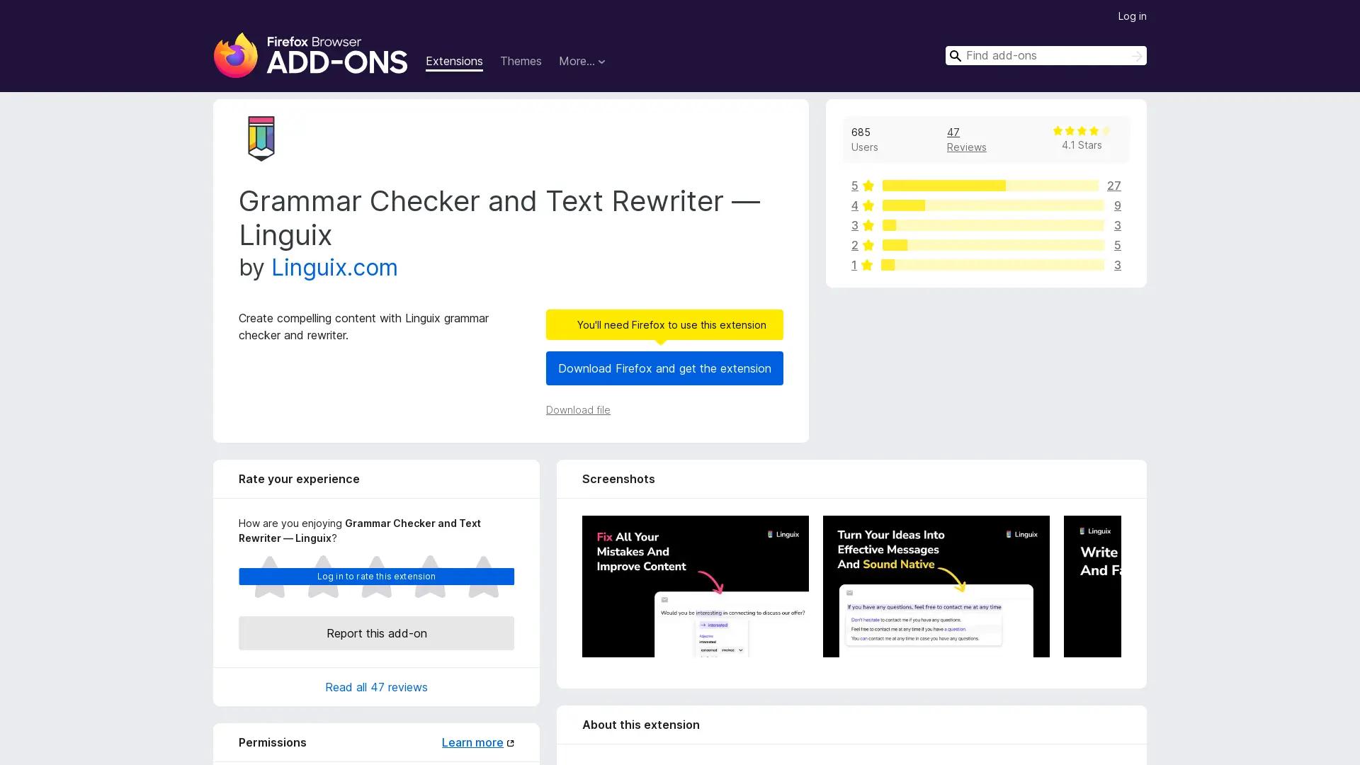 Linguix Writing Assistant screenshot
