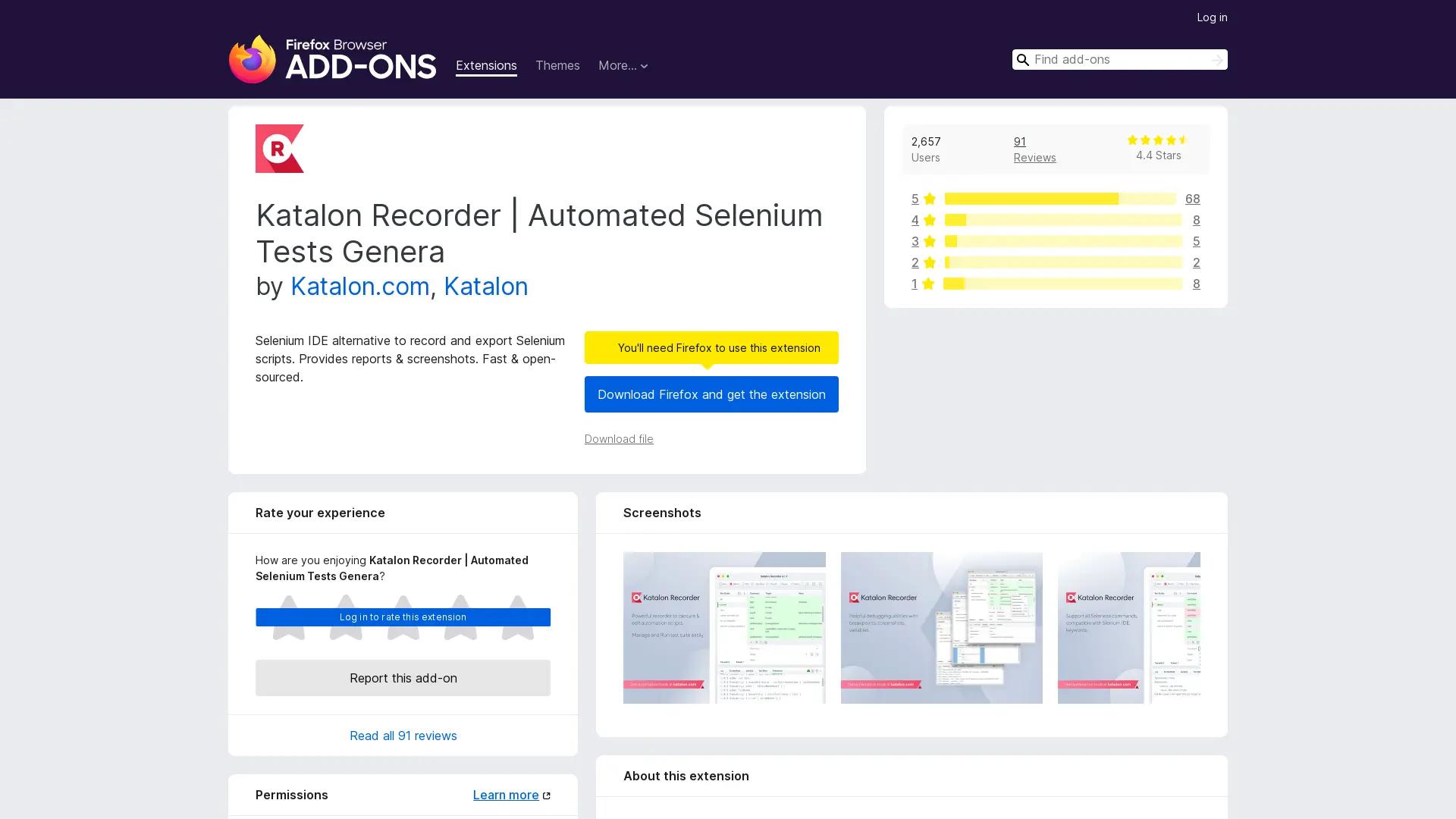 Katalon Recorder screenshot