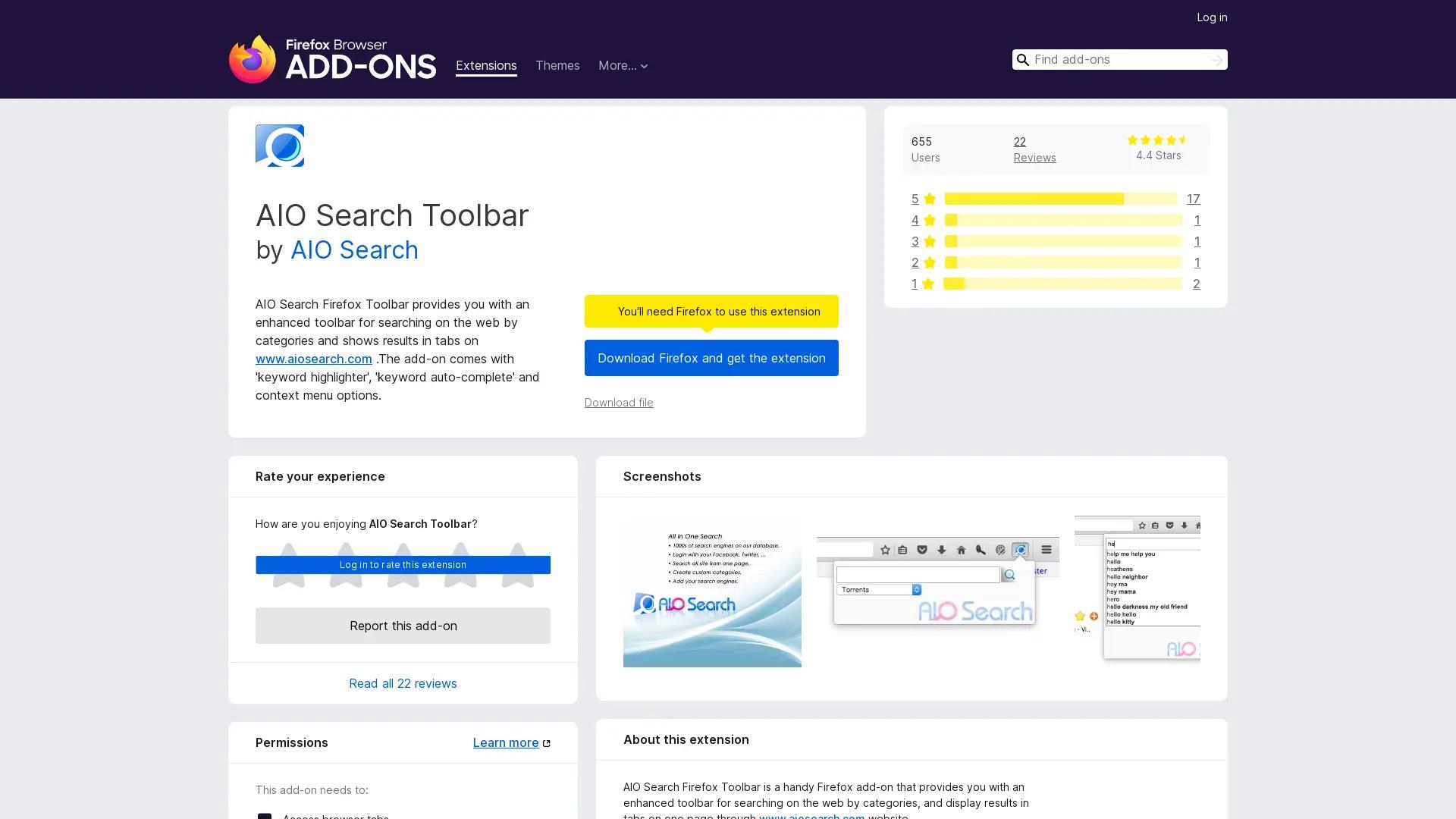 All-in-One Search Bar screenshot