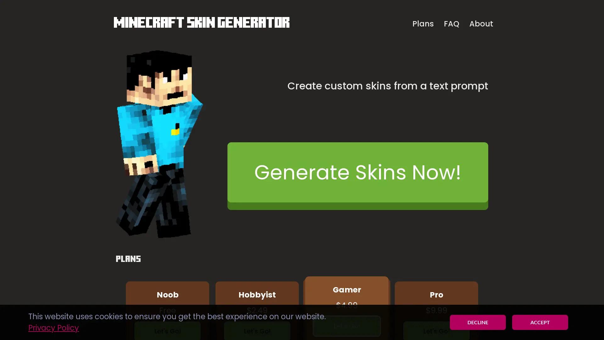 Minecraft Skin Generator screenshot