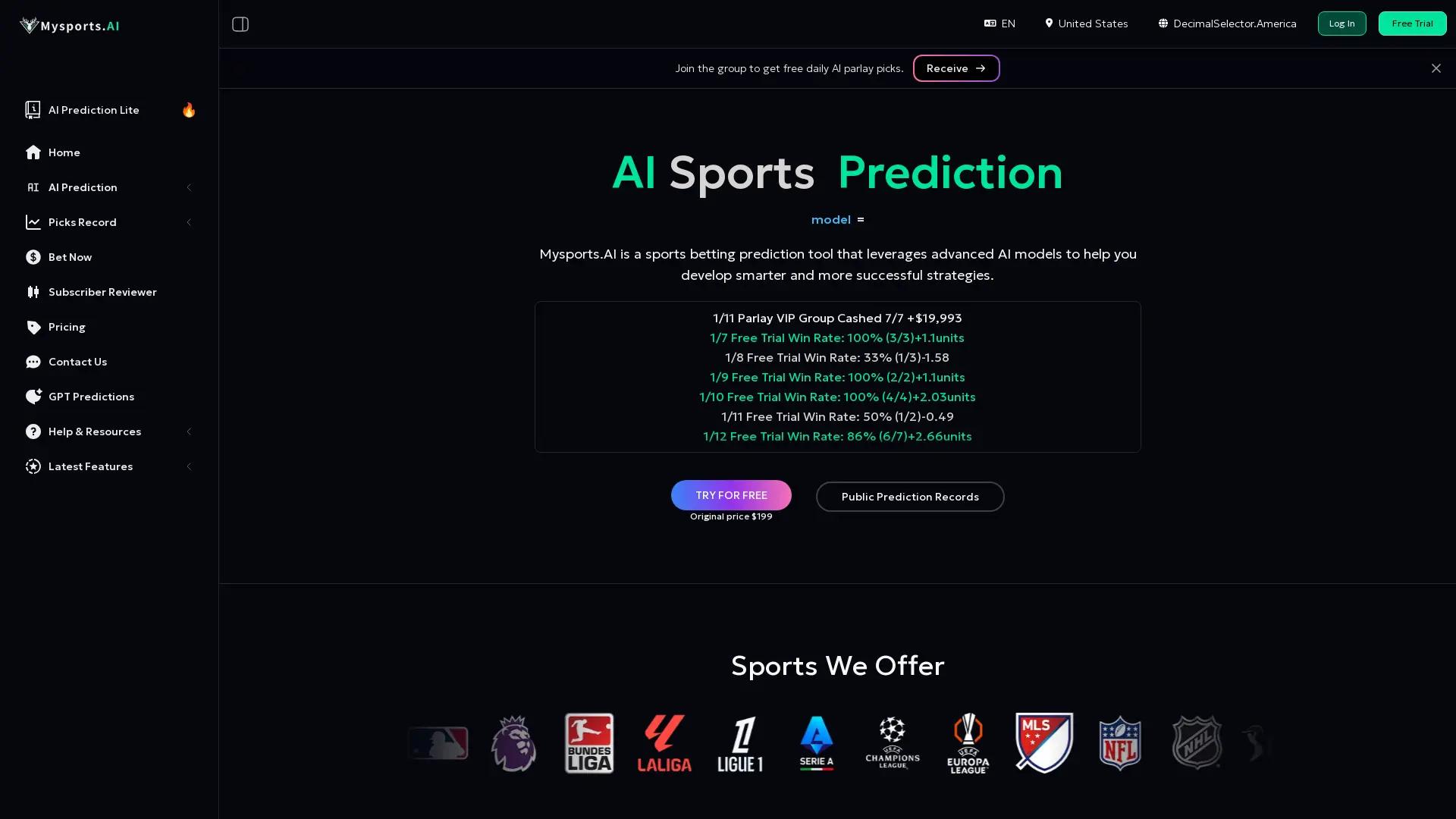 Mysports.AI screenshot