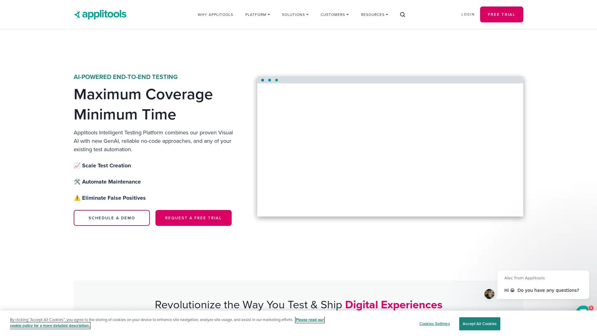 Applitools Eyes screenshot
