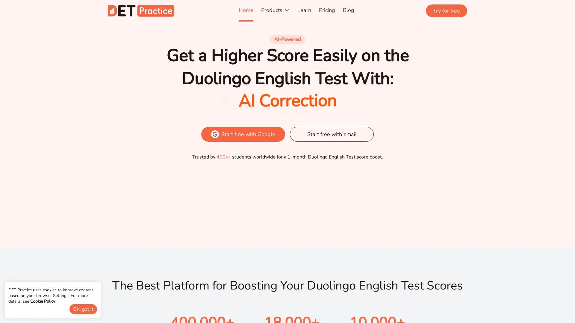 DET Practice screenshot
