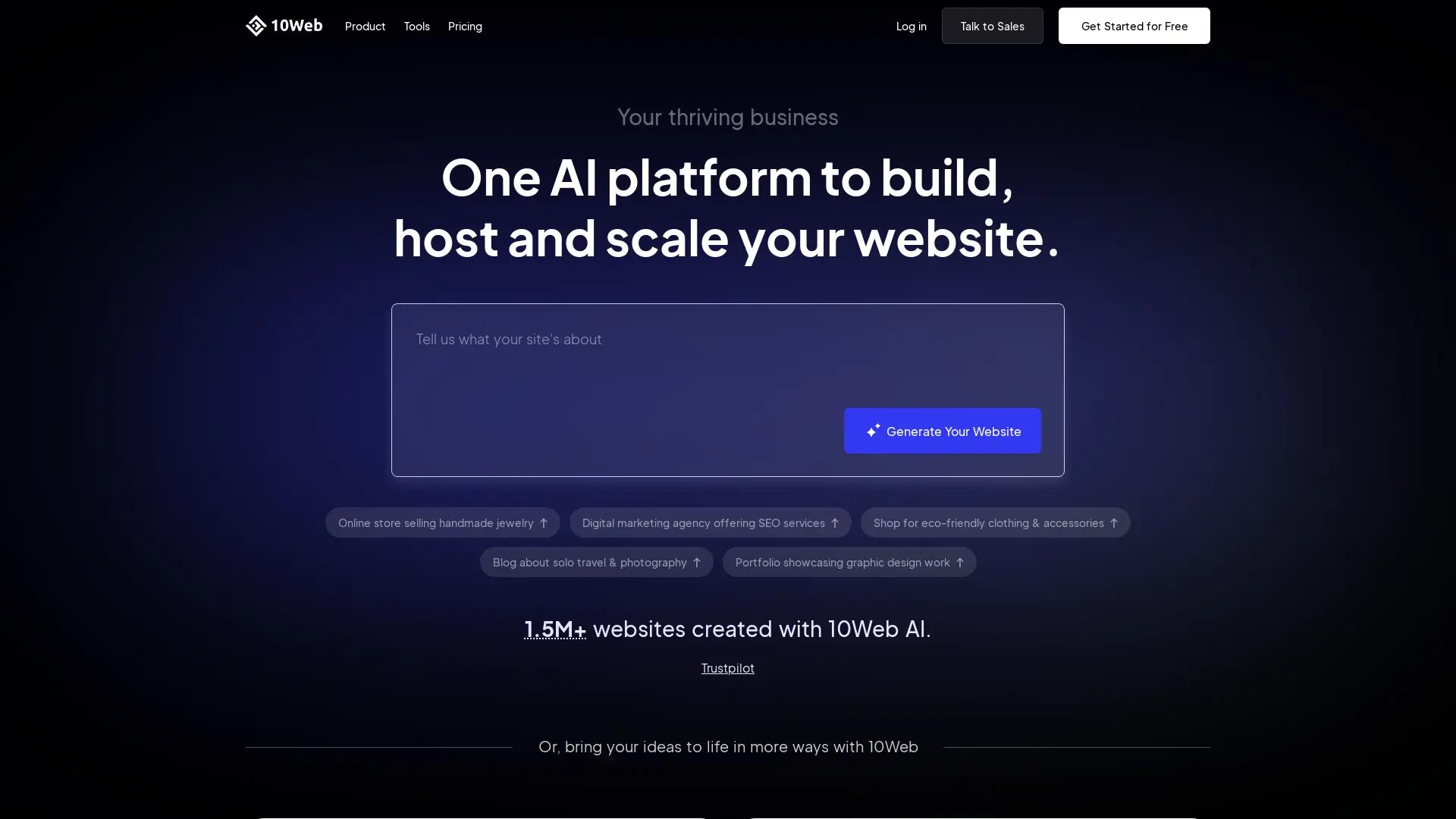 10Web screenshot