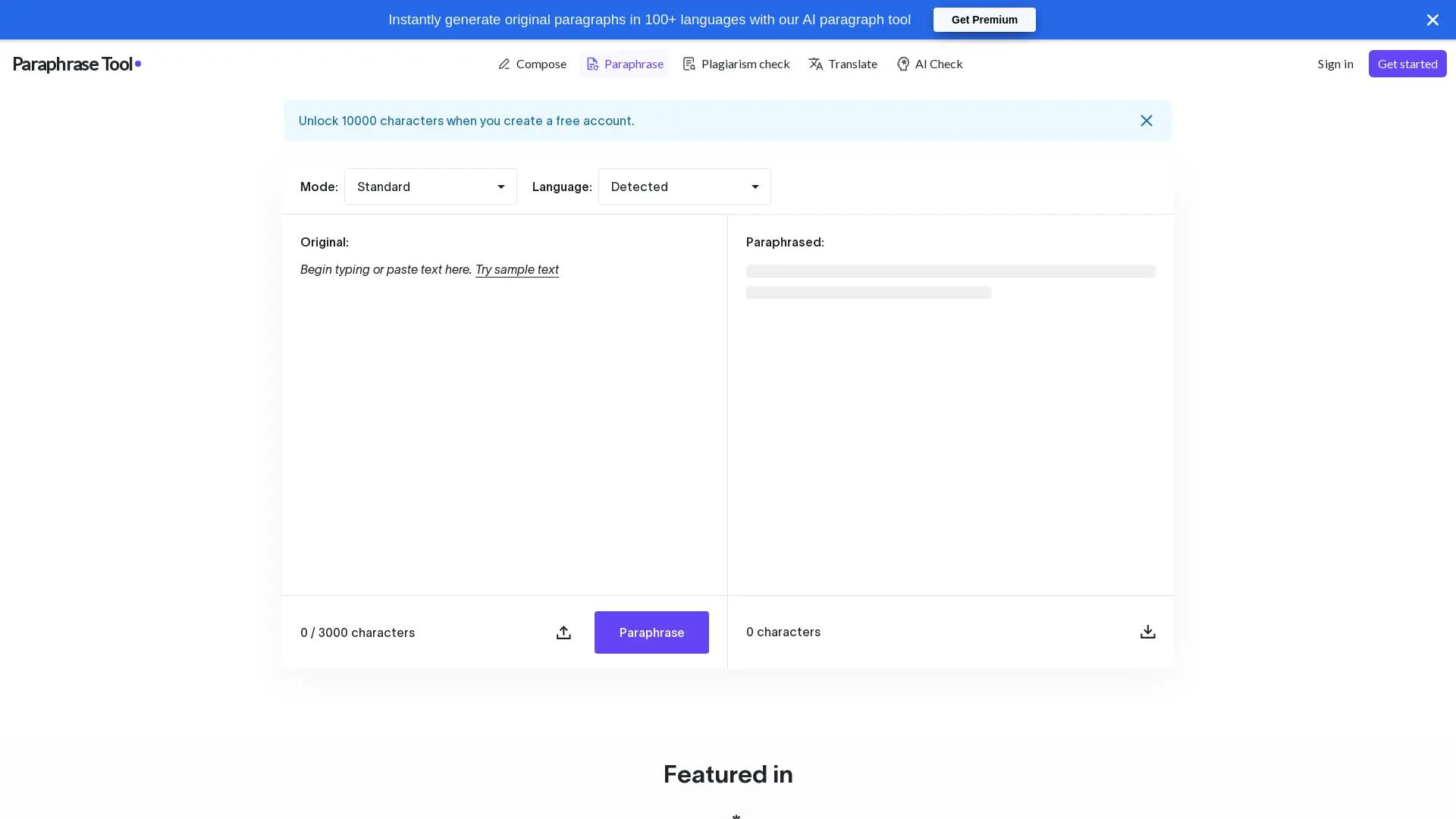 Paraphraser screenshot