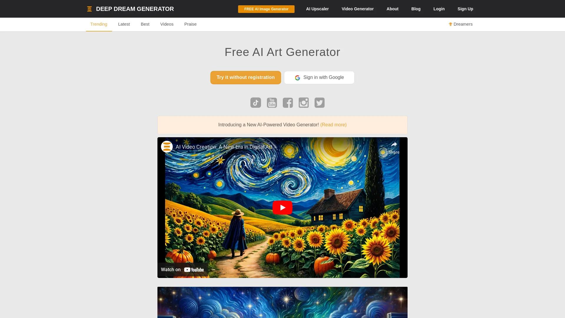 Deep Dream Generator screenshot