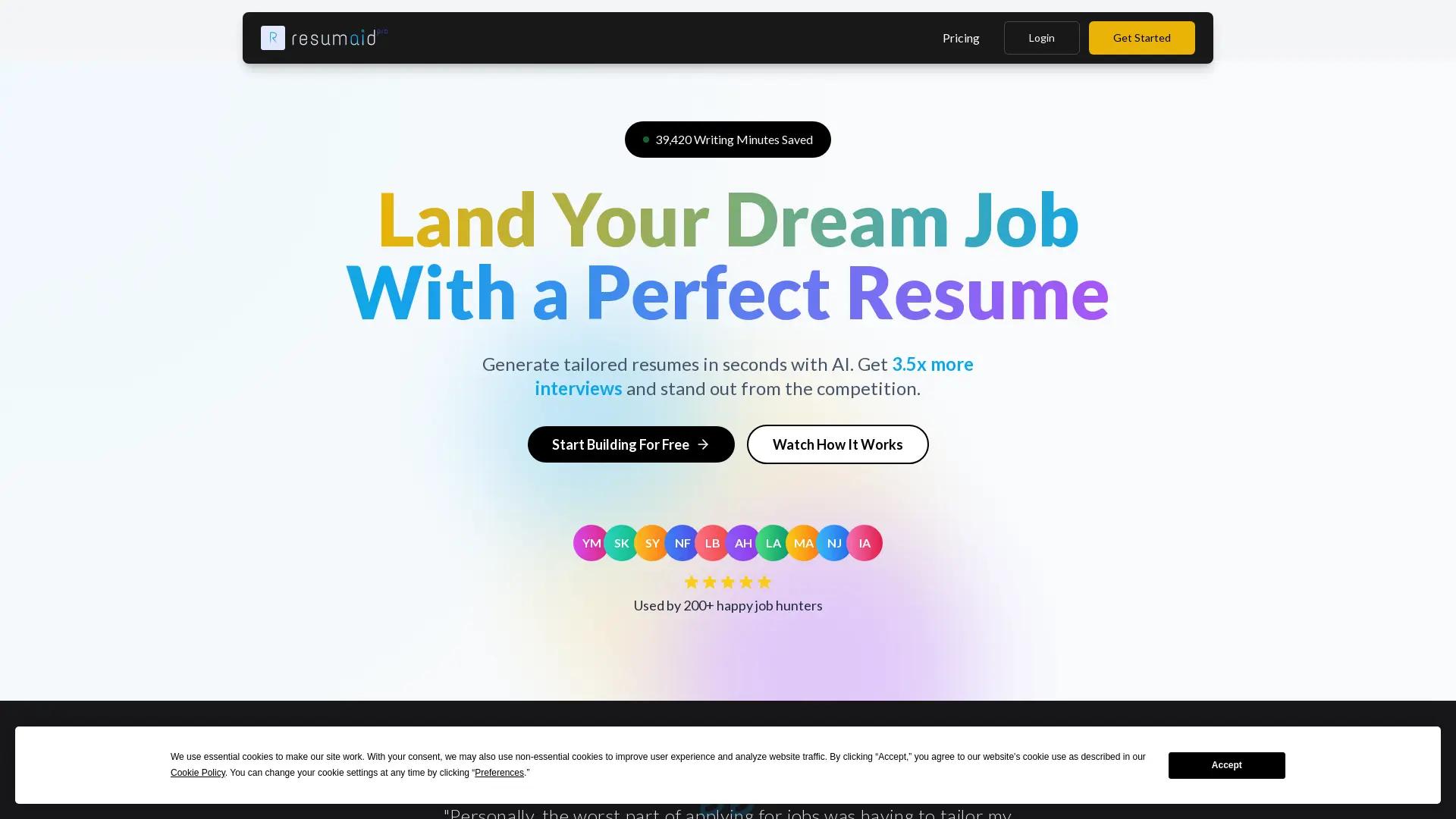 Resumaidpro screenshot