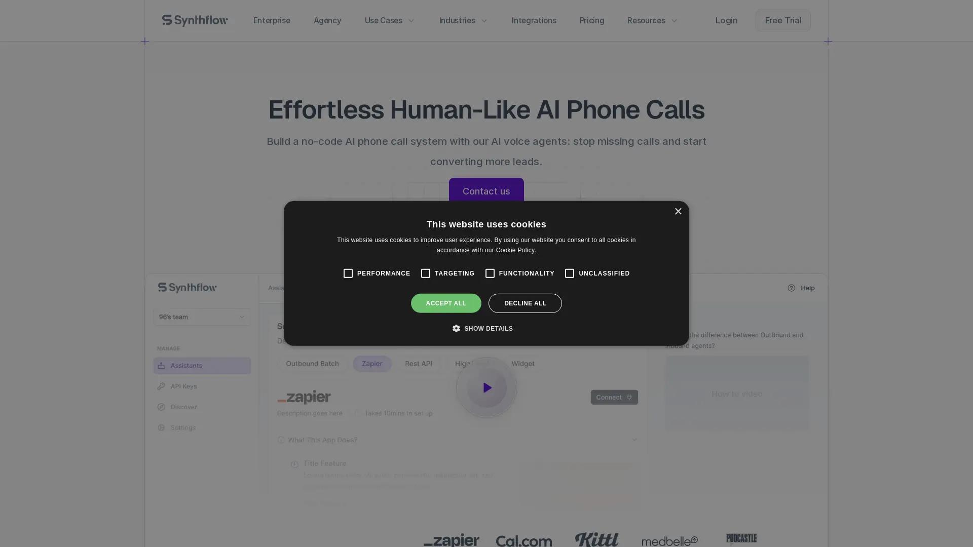 Synthflow.Ai screenshot