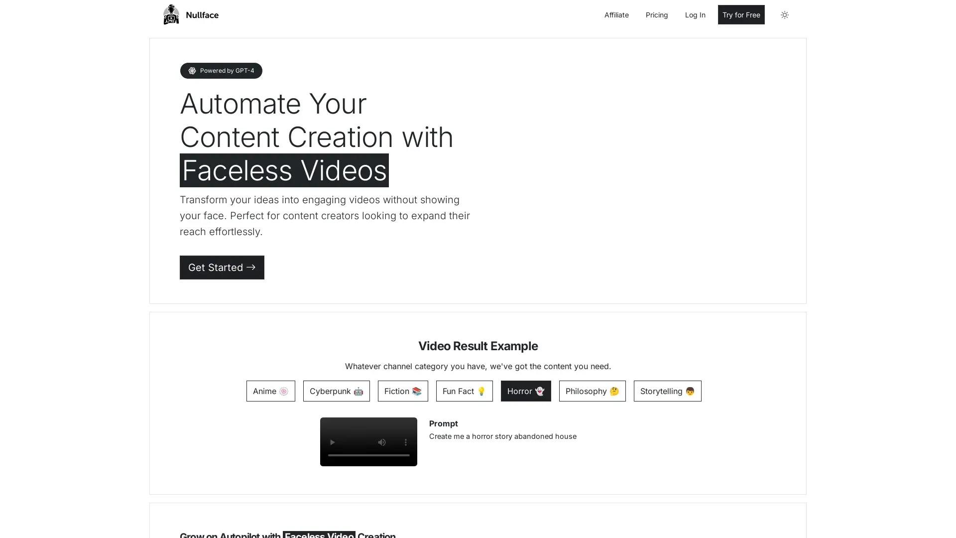 Nullface AI screenshot