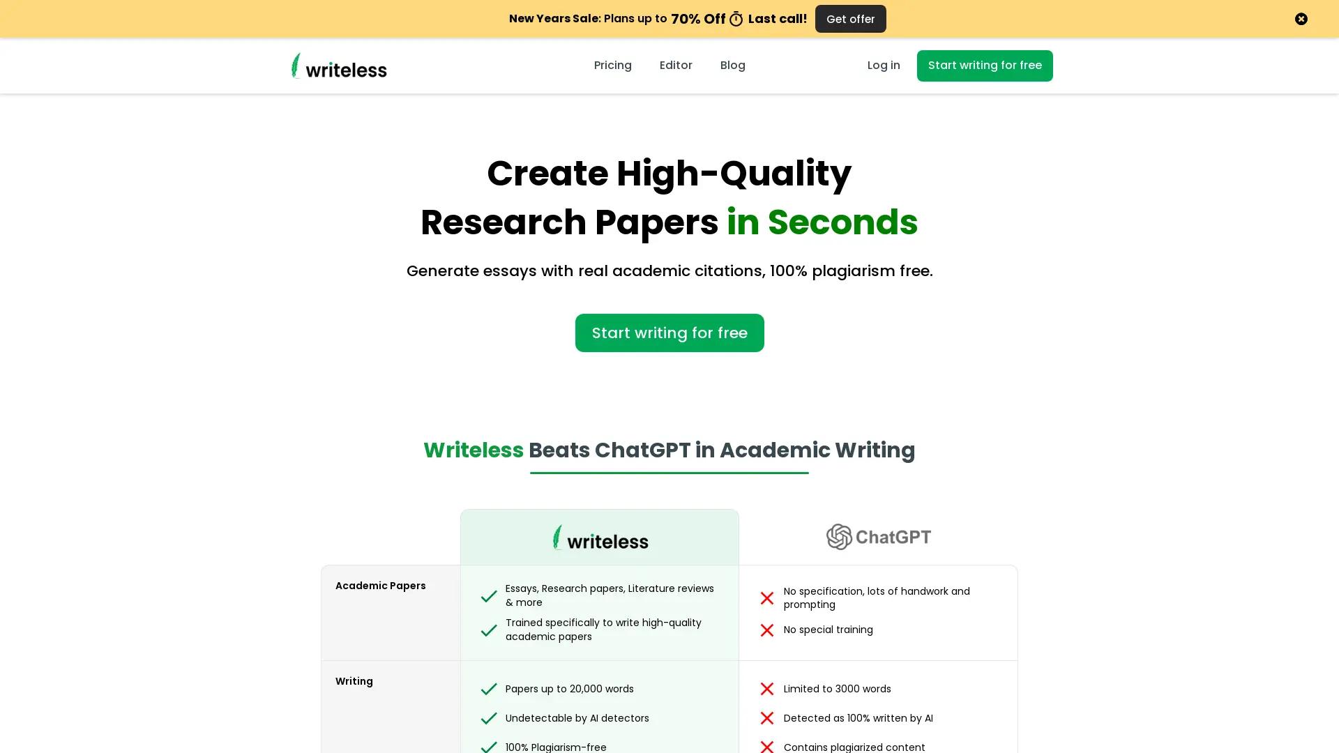 Writeless screenshot