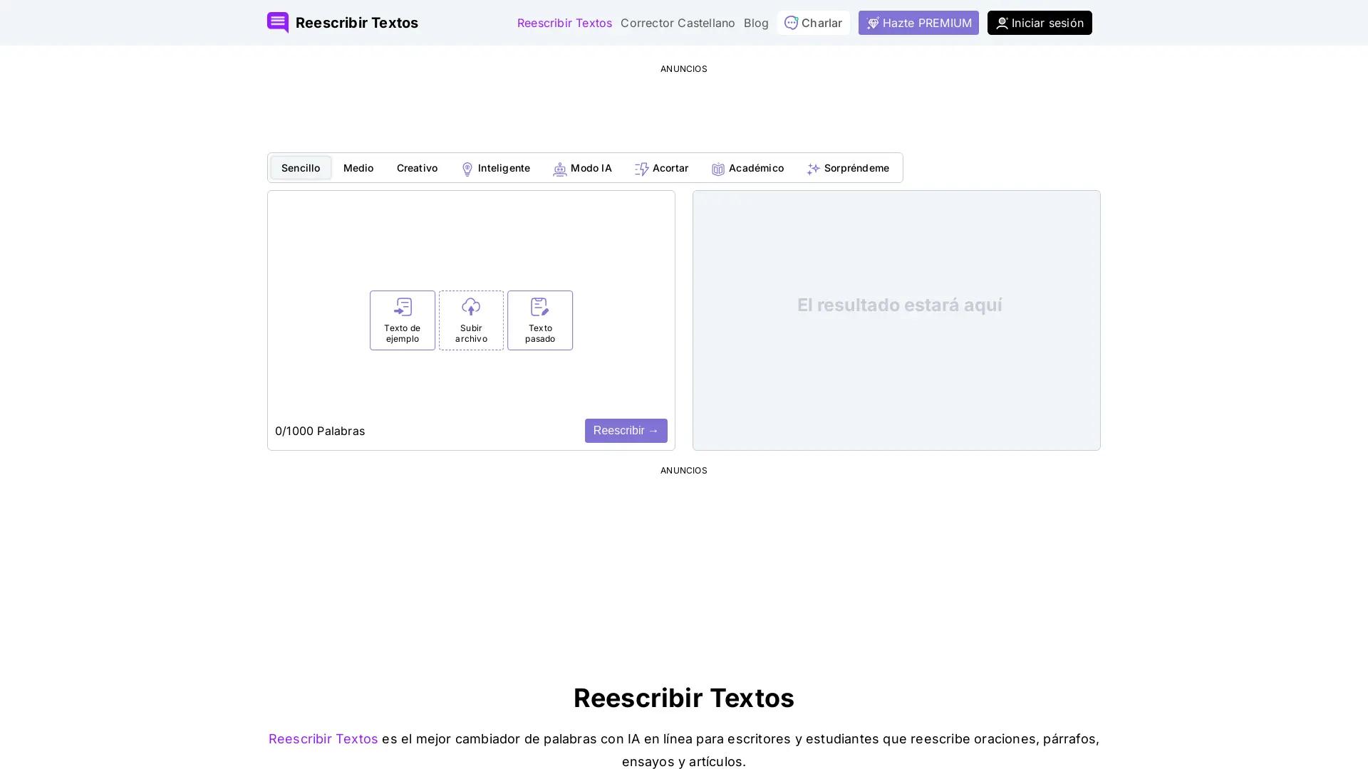 Reescribirtextos screenshot