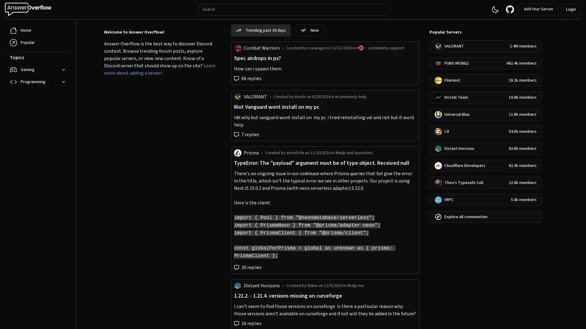Answer Overflow screenshot