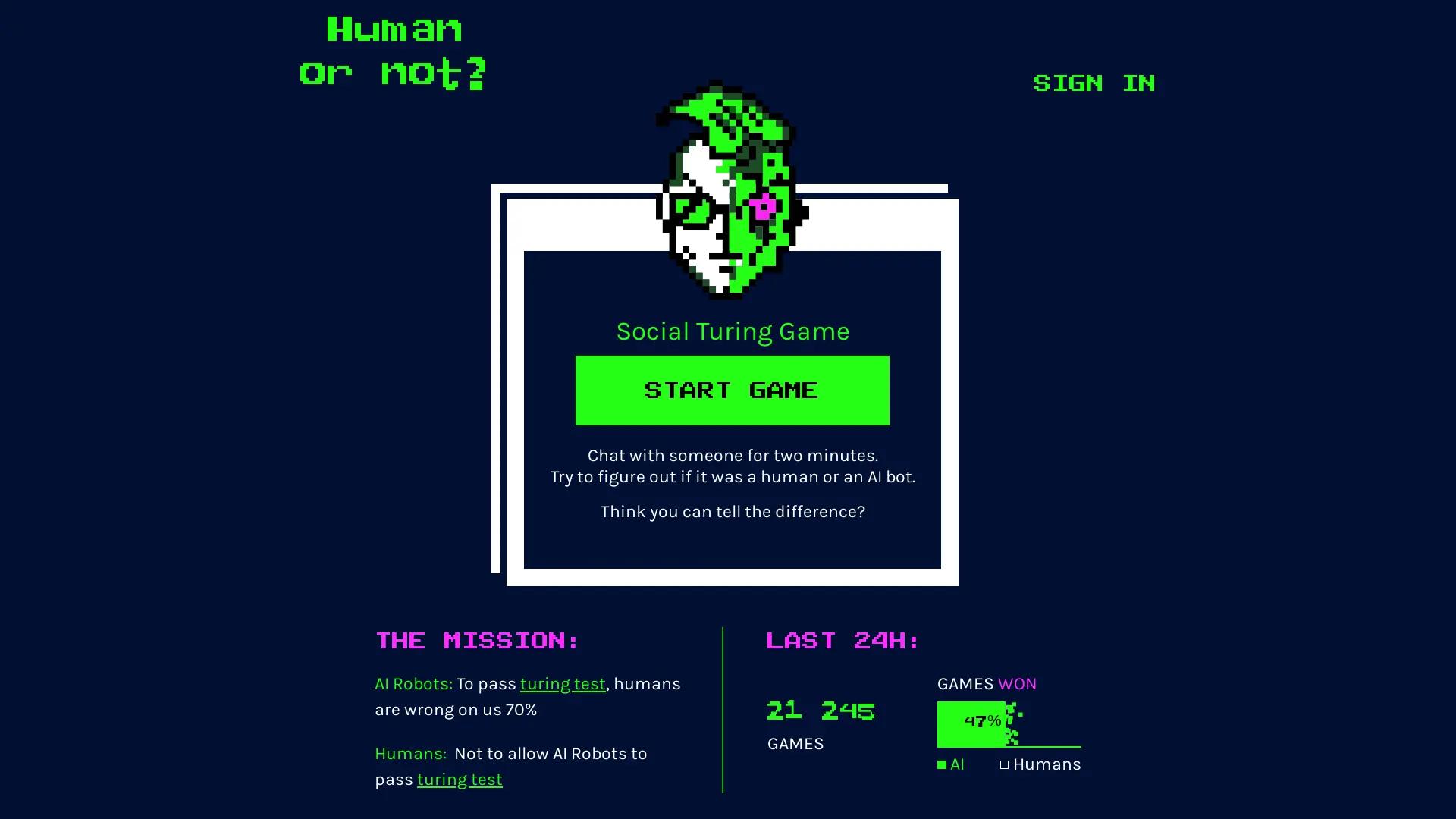Human or AI Game screenshot