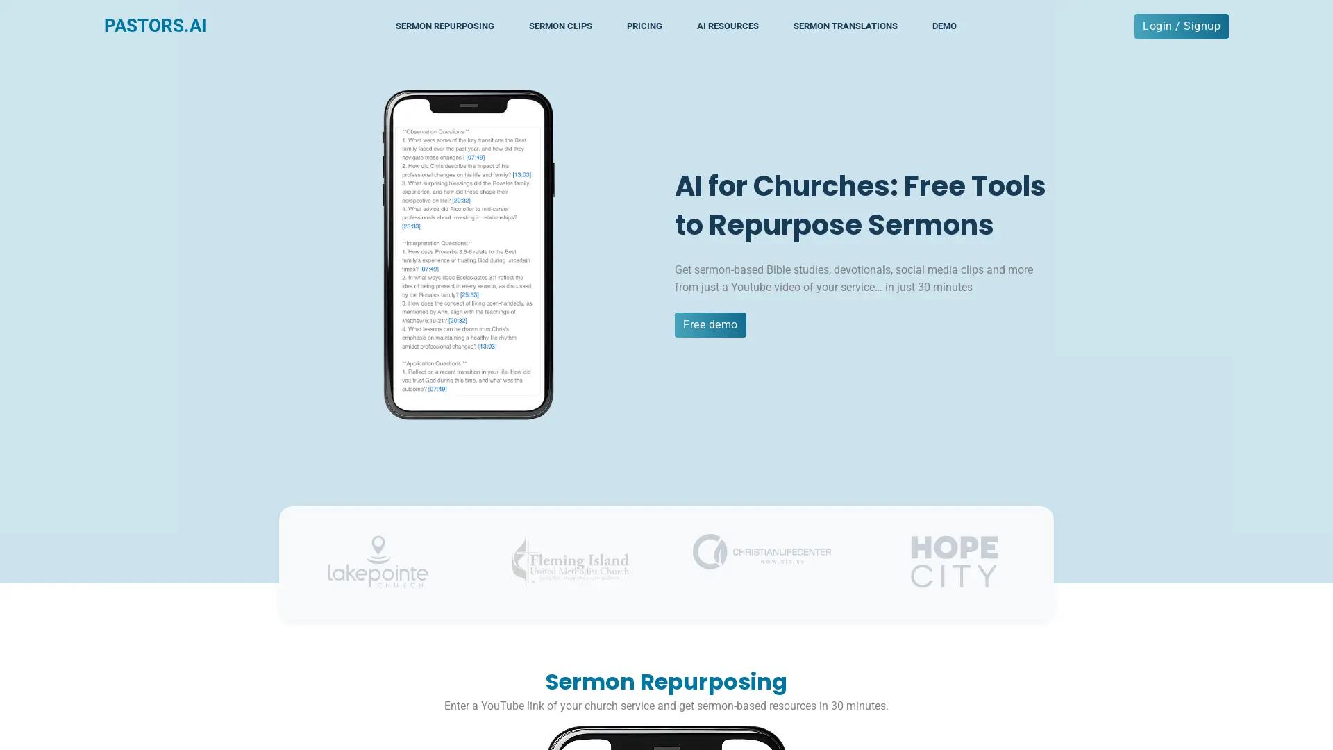 Pastors.Ai screenshot