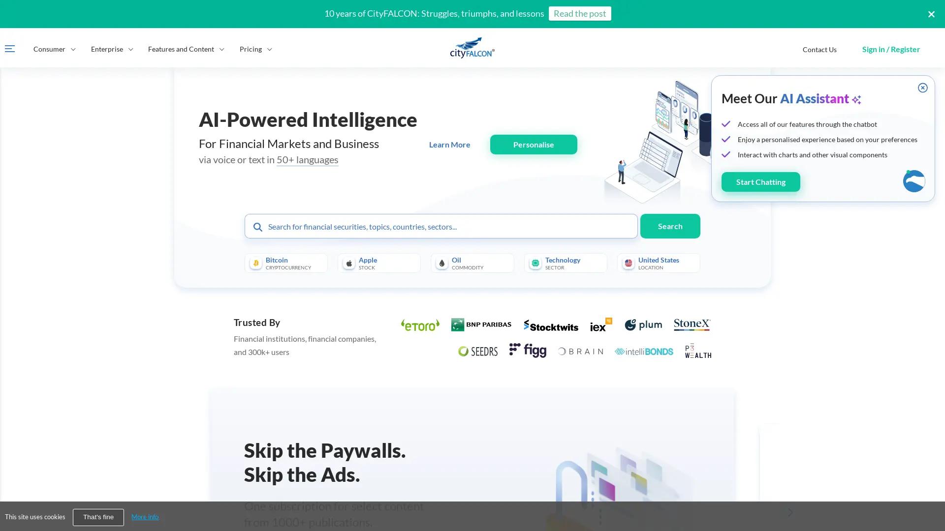 Cityfalcon.Ai screenshot