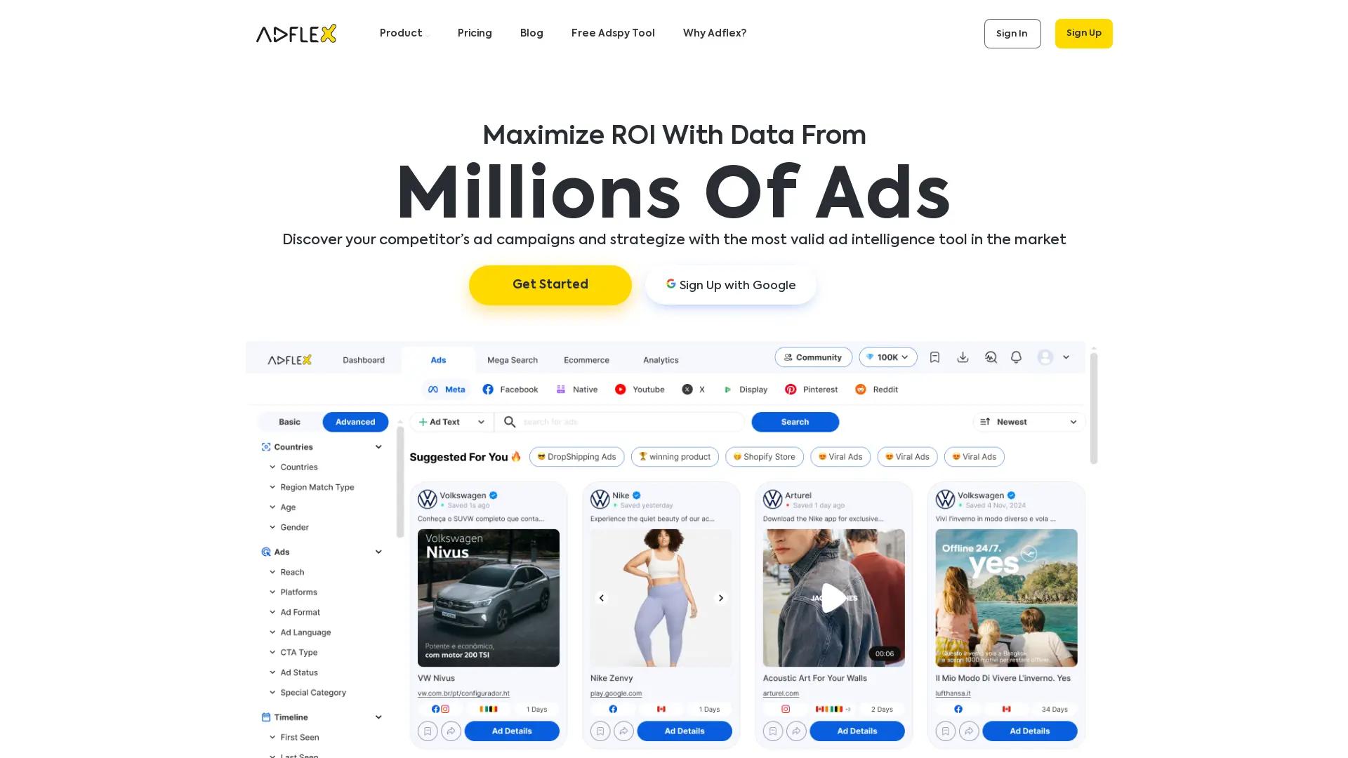 Adflex Ad Intelligence screenshot