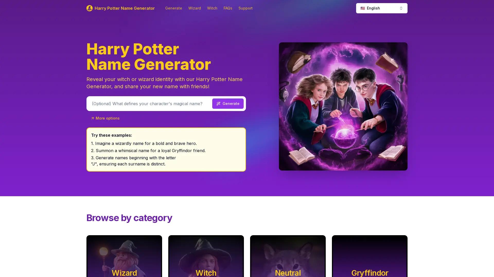 Harry Potter Name Generator screenshot