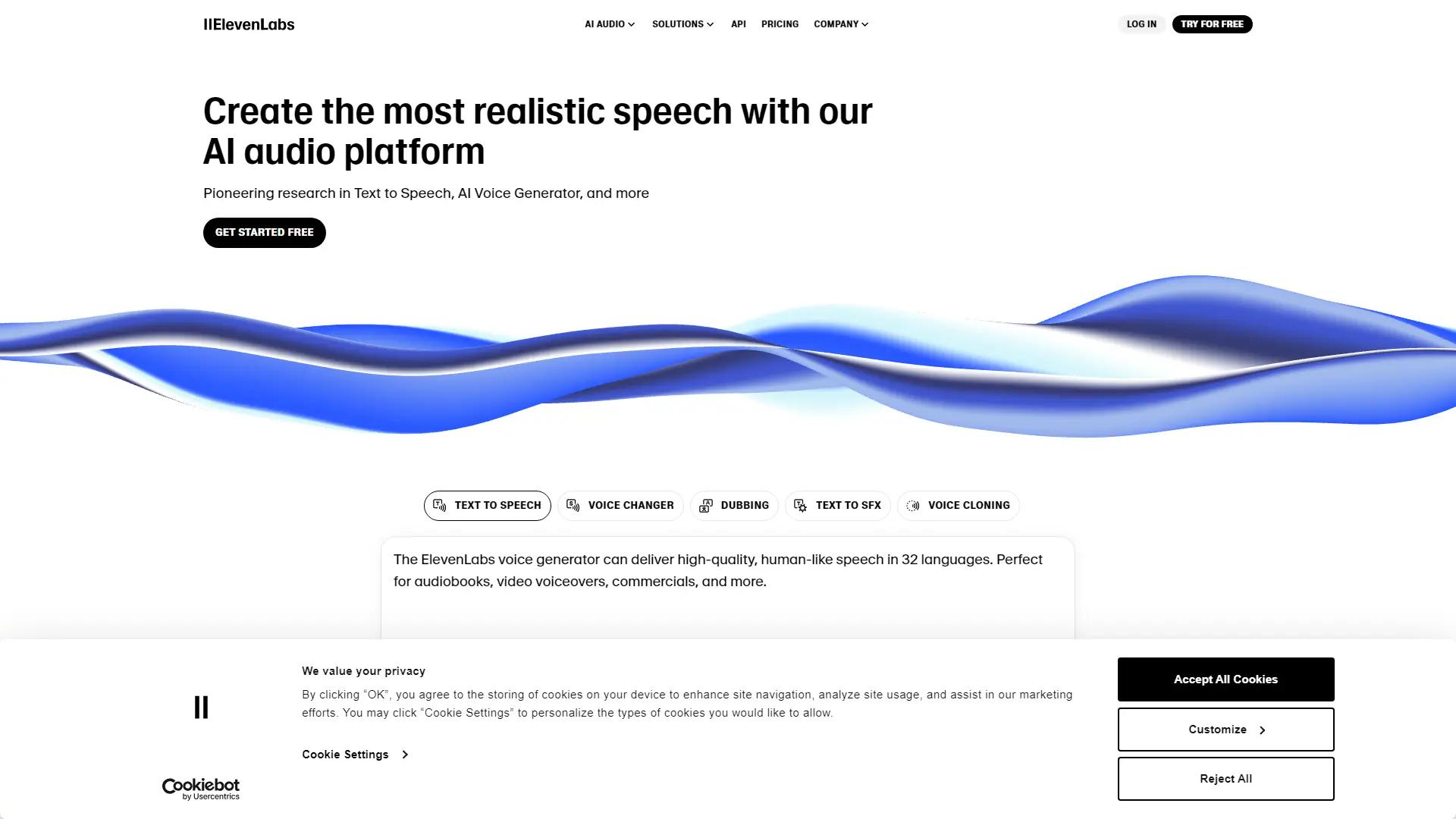 Eleven Labs screenshot