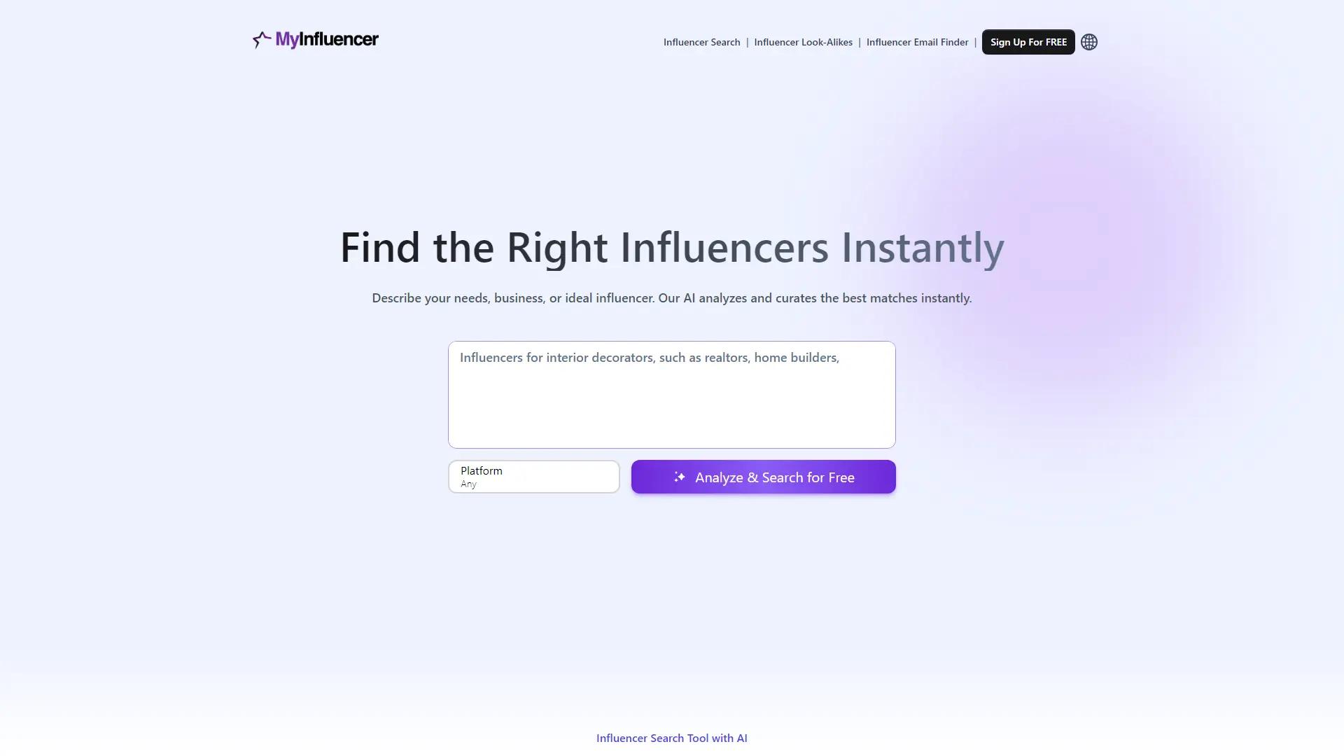 MyInfluencer - Find the Right Influencers for small businesses and startups screenshot