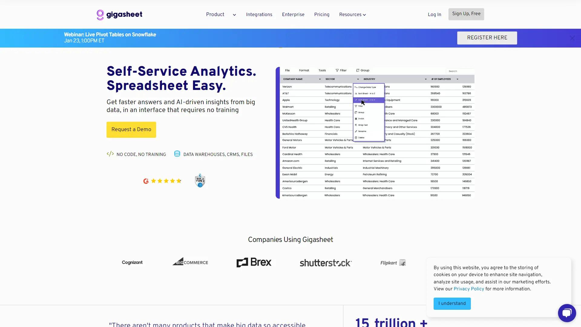 Gigasheet screenshot