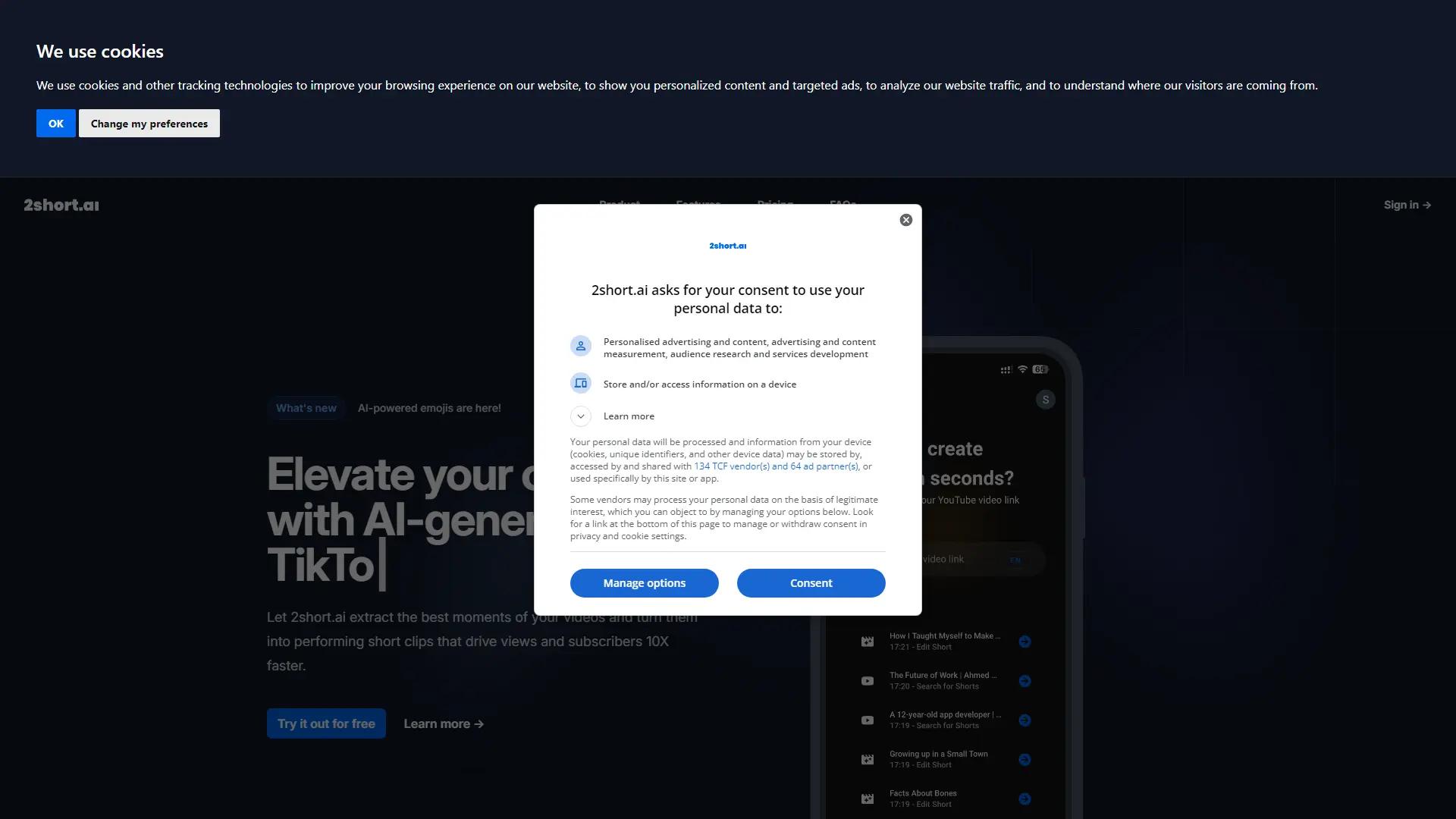 2Short.Ai screenshot