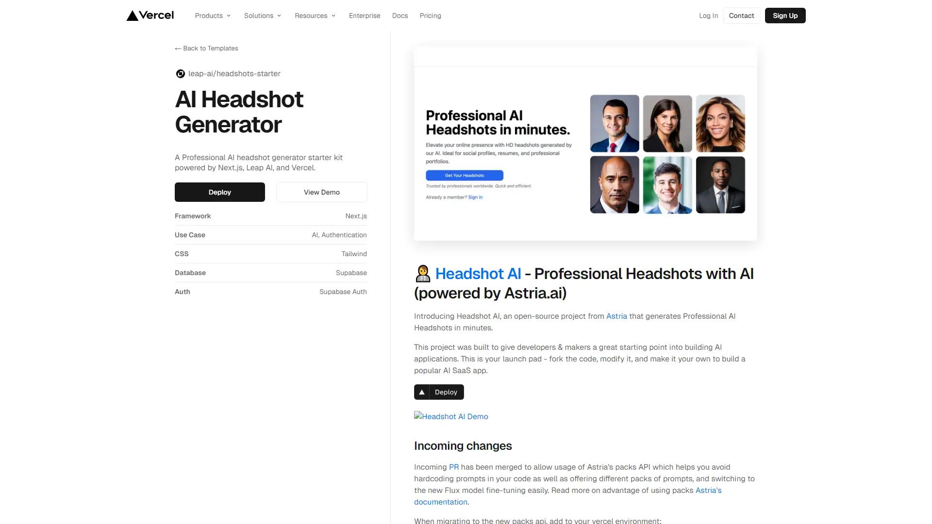 HeadshotGenerator.io screenshot