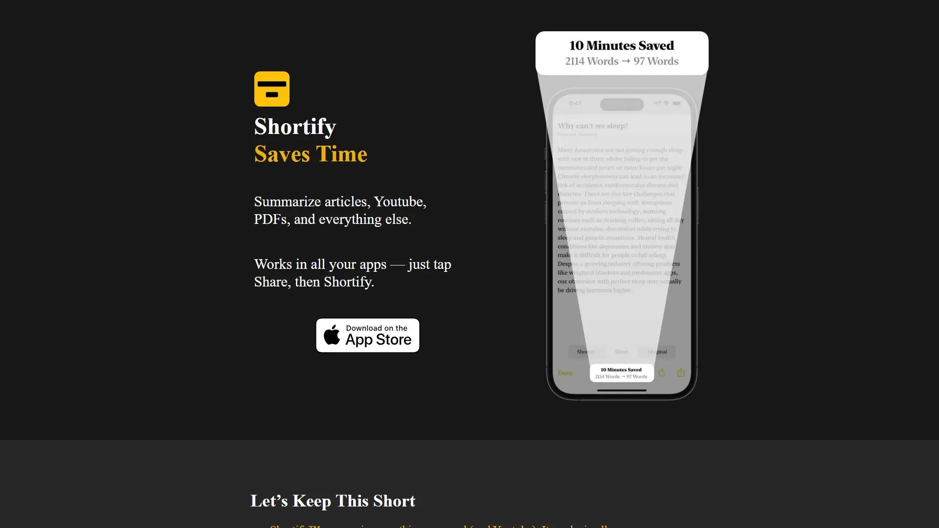 Shortify screenshot