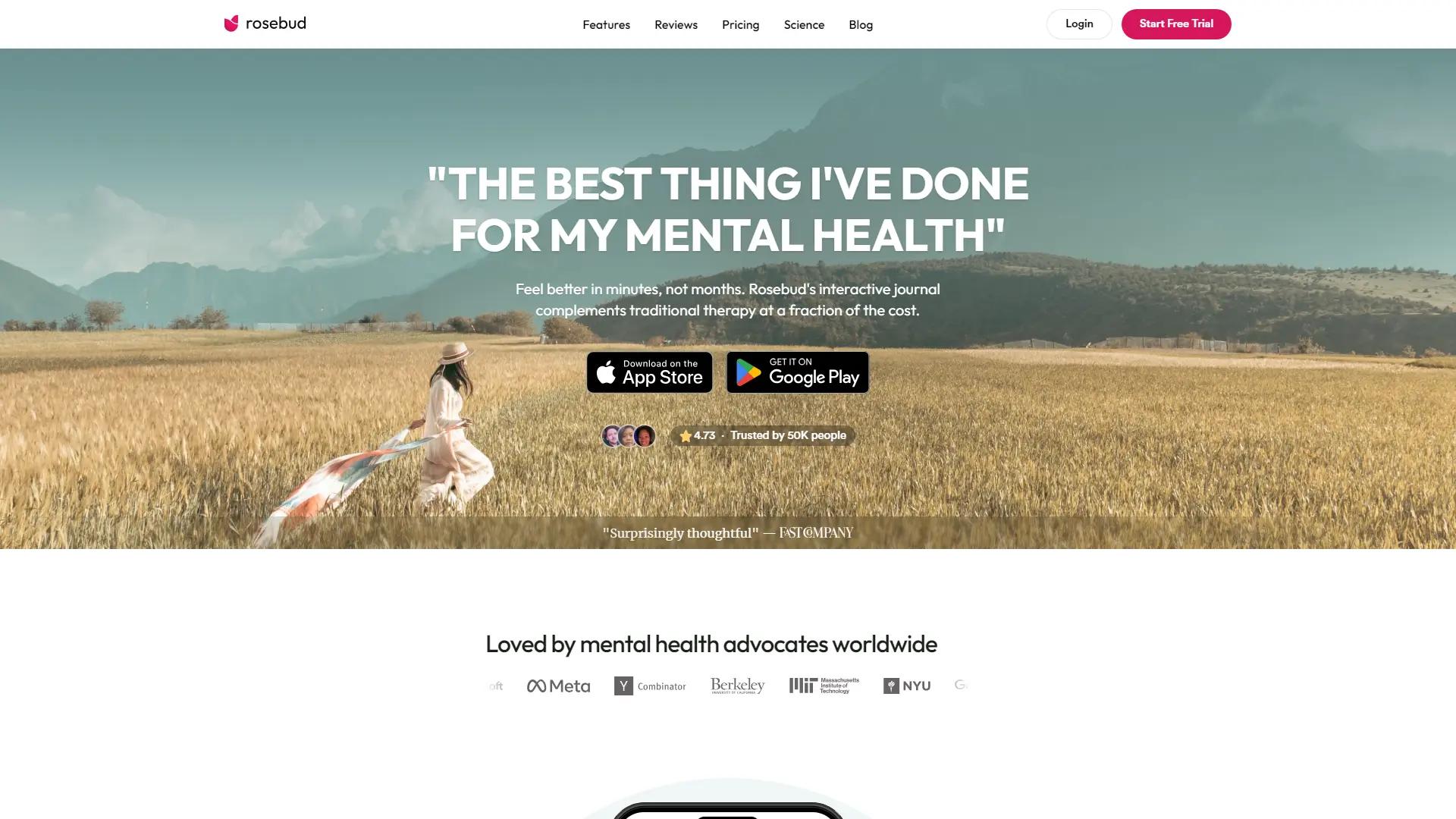 Rosebud Journal screenshot