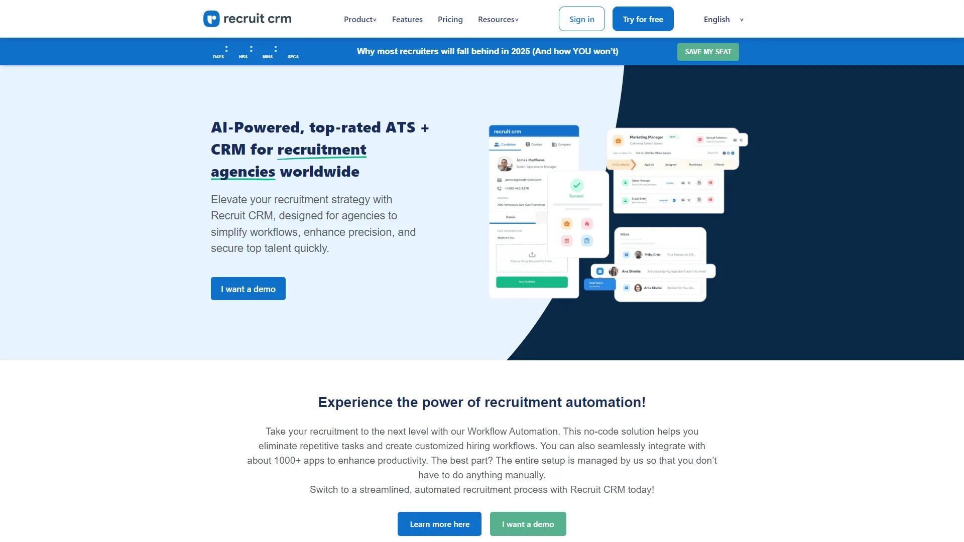 RecruitCRM screenshot
