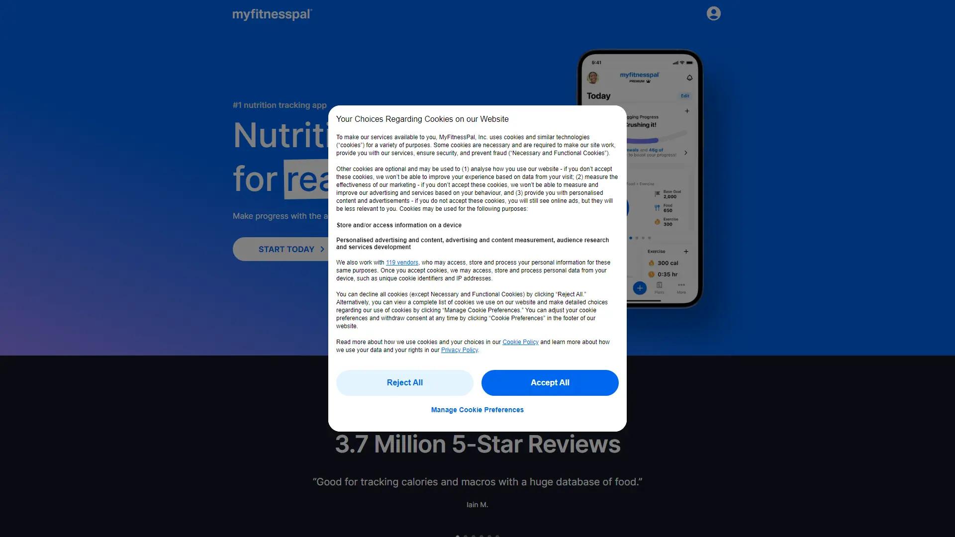 Myfitnesspal screenshot