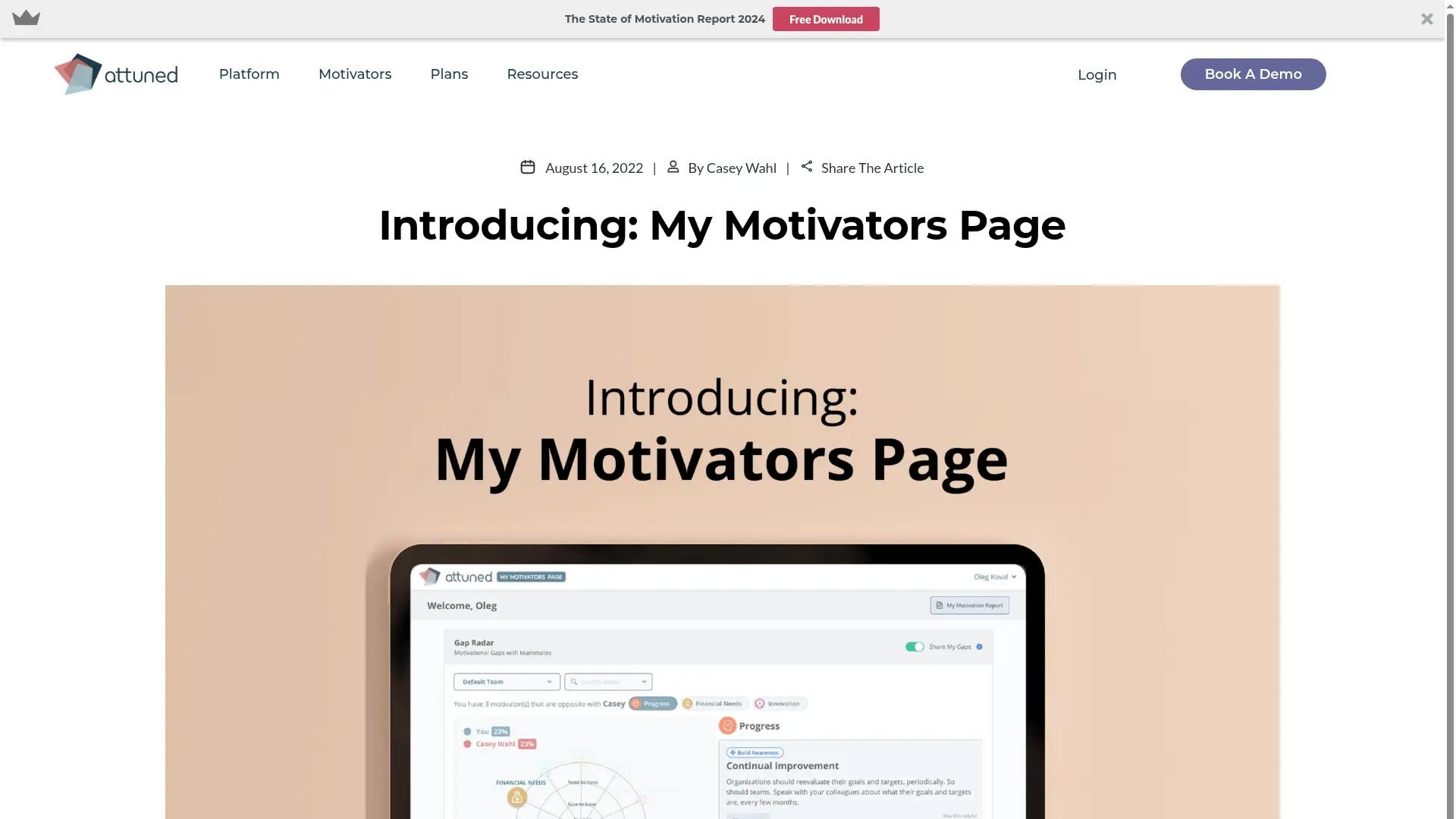 Motivator Page by Attuned screenshot