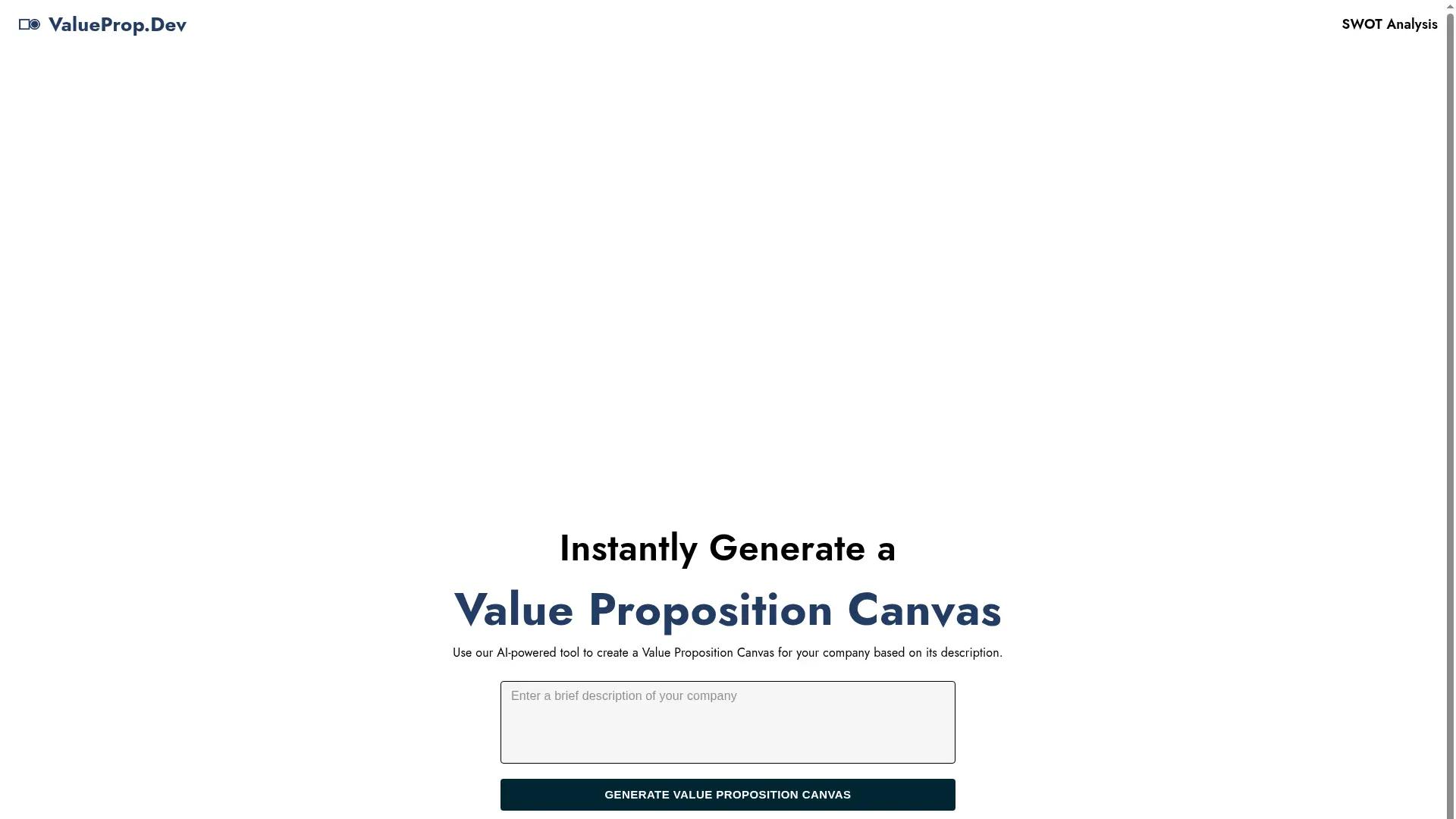 Valueprop screenshot