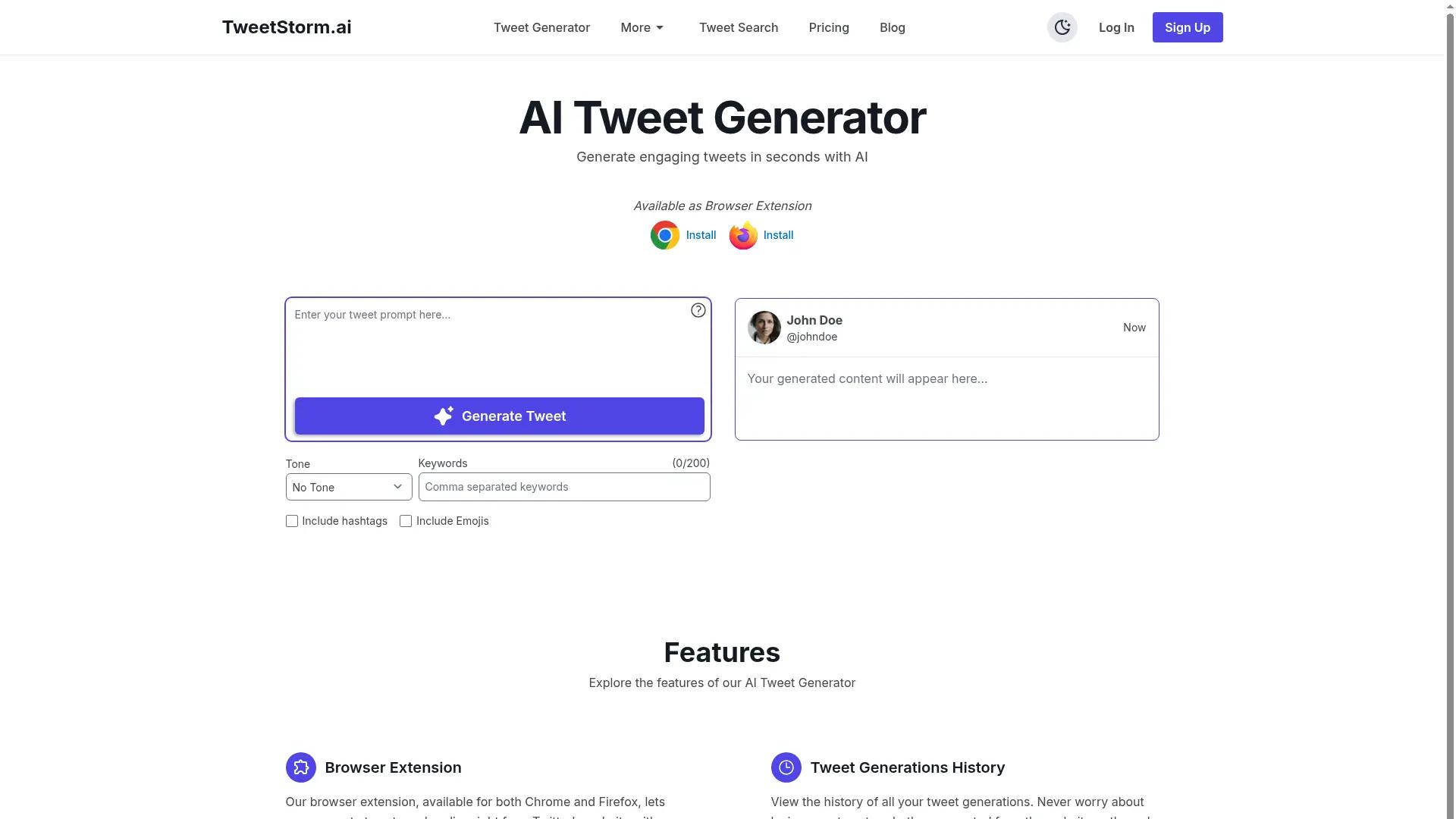 TweetStorm screenshot