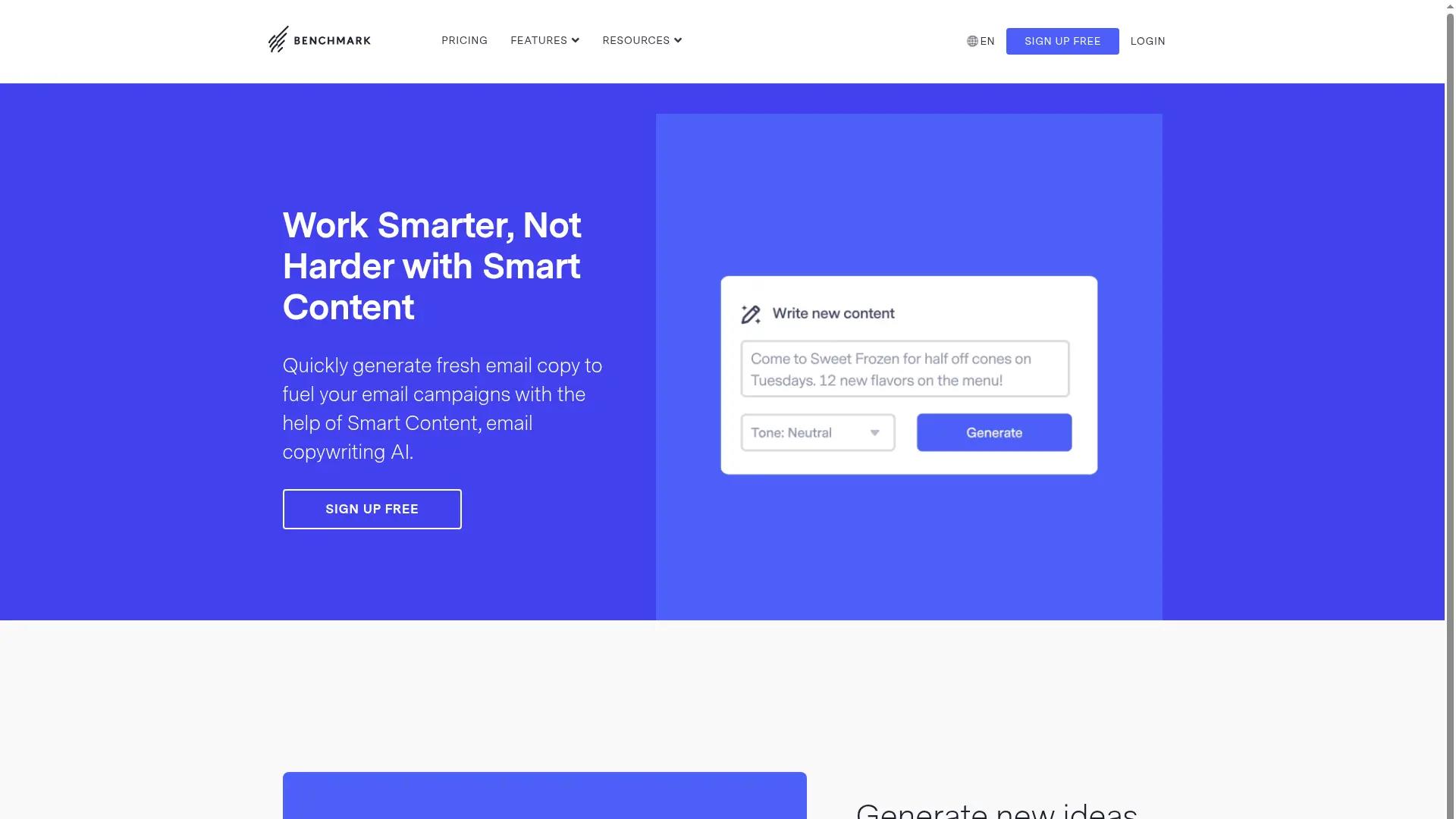 Benchmark Email screenshot